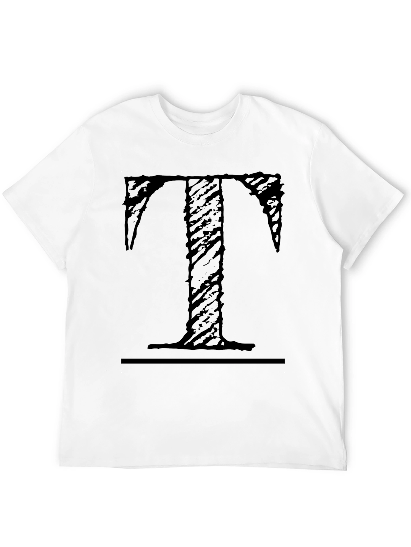 Distressed T Graphic Tee - Black