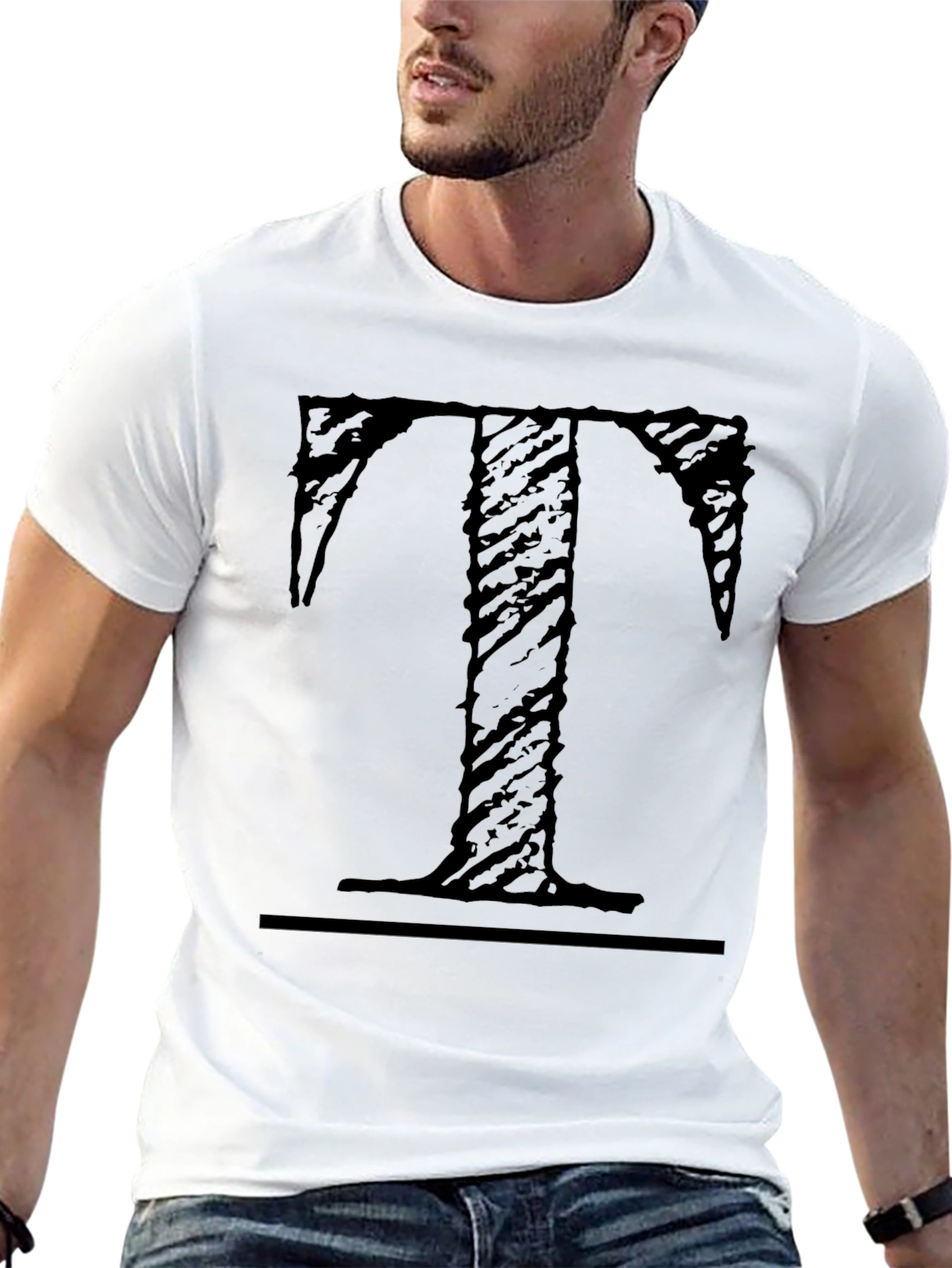 Distressed T Graphic Tee - Black