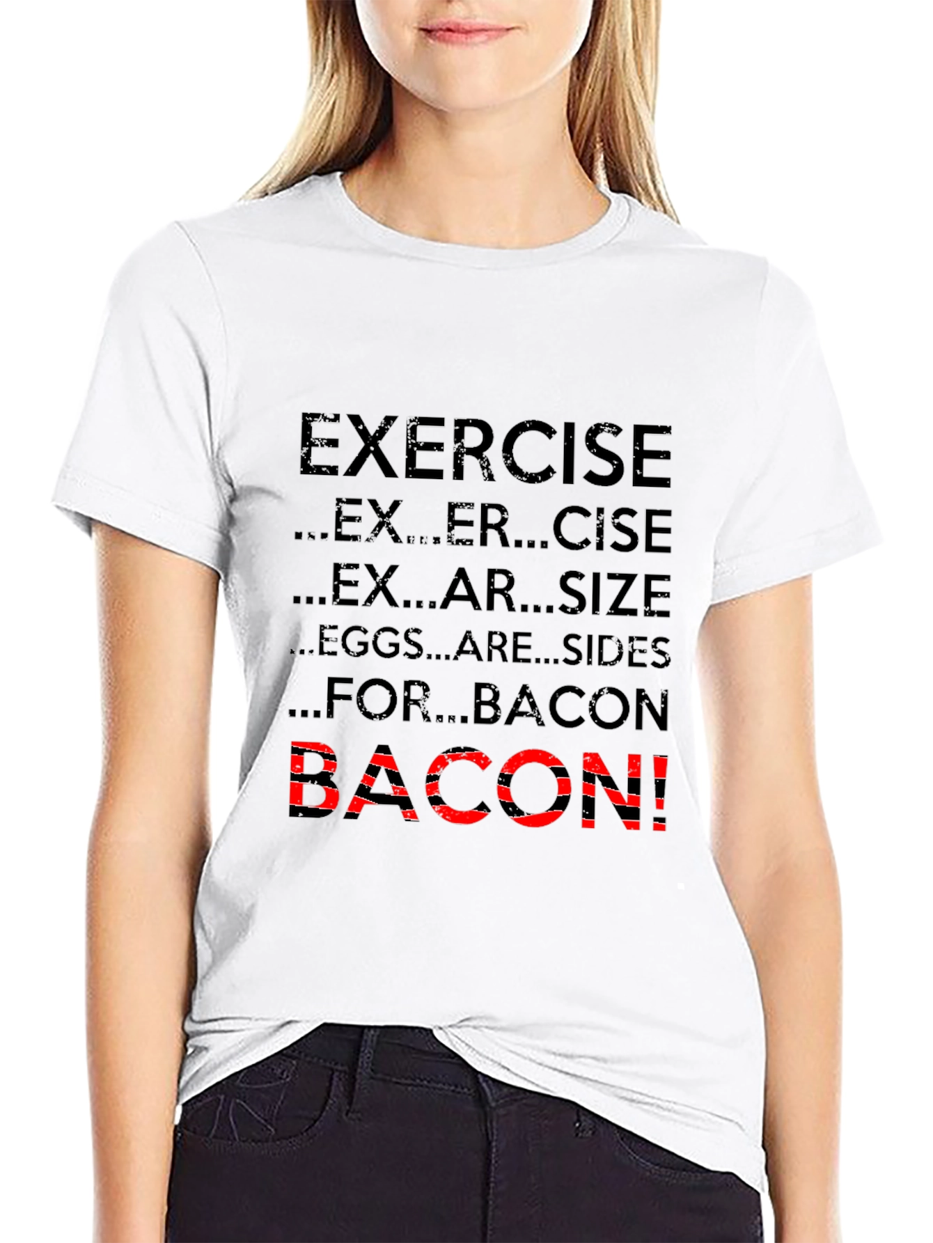 Exercise Bacon T-Shirt Funny Foodie Tee