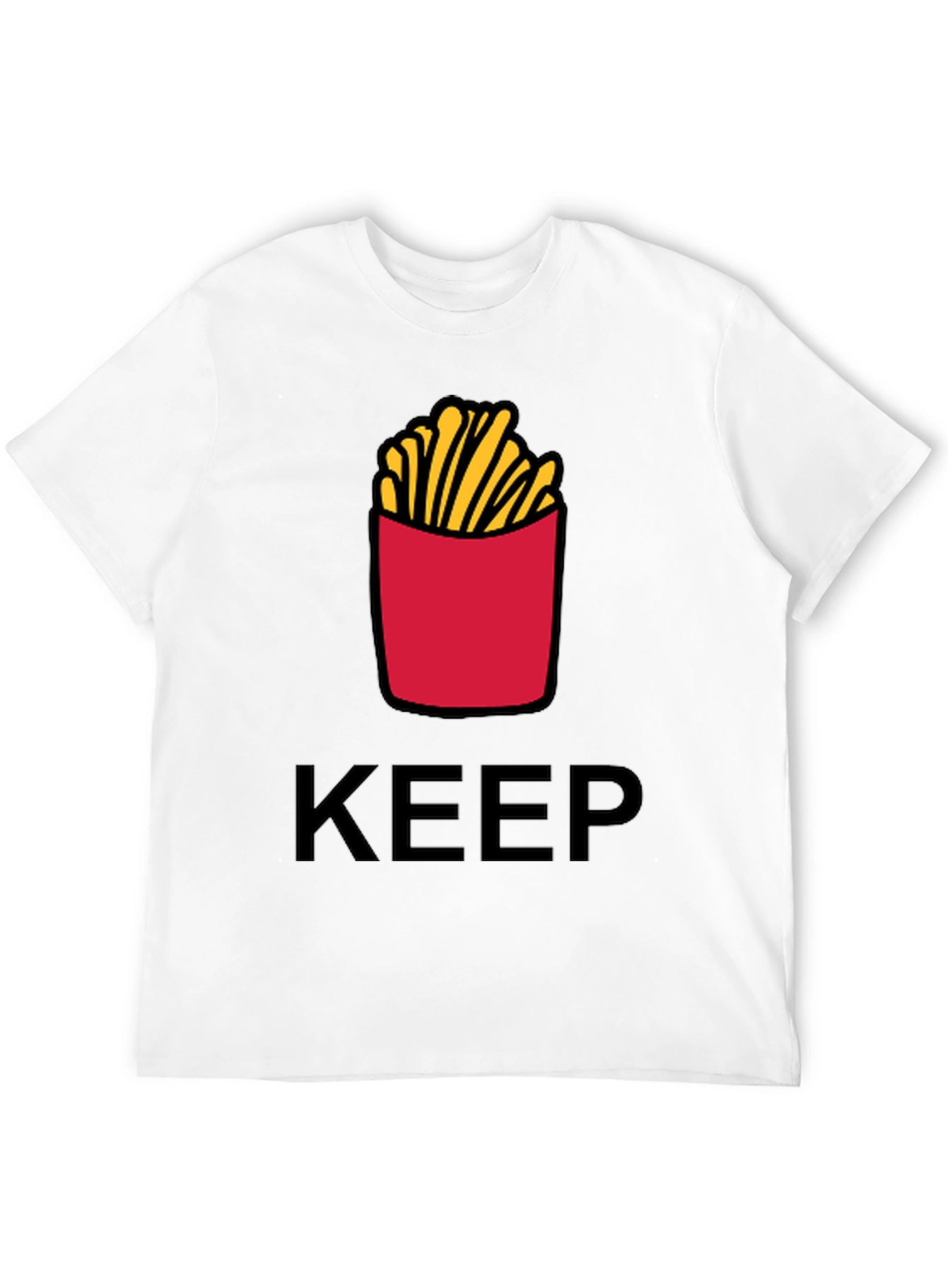 Keep Calm & Eat Fries Black T-Shirt