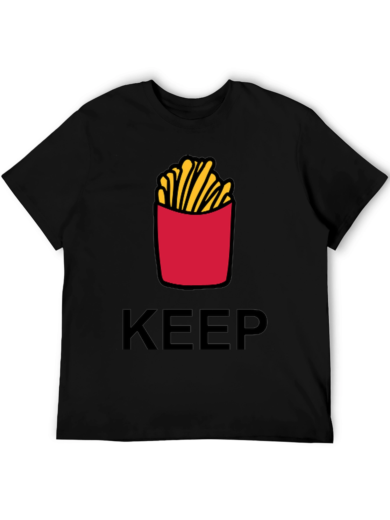 Keep Calm & Eat Fries Black T-Shirt