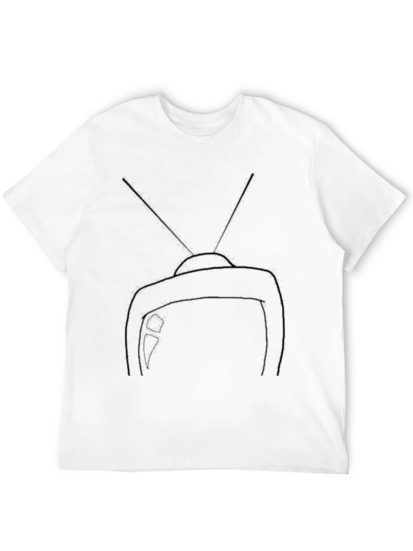 Retro TV Graphic Tee - Black Cotton Blend