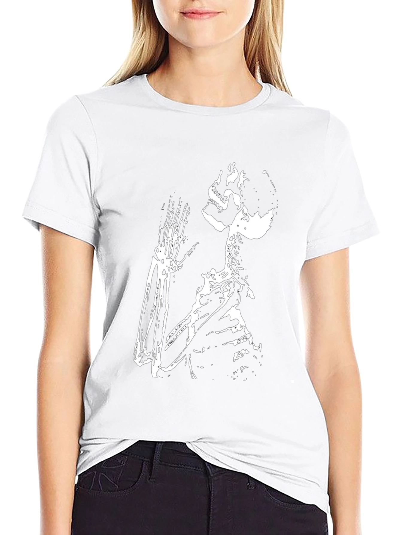 Skeleton Praying Black T-Shirt