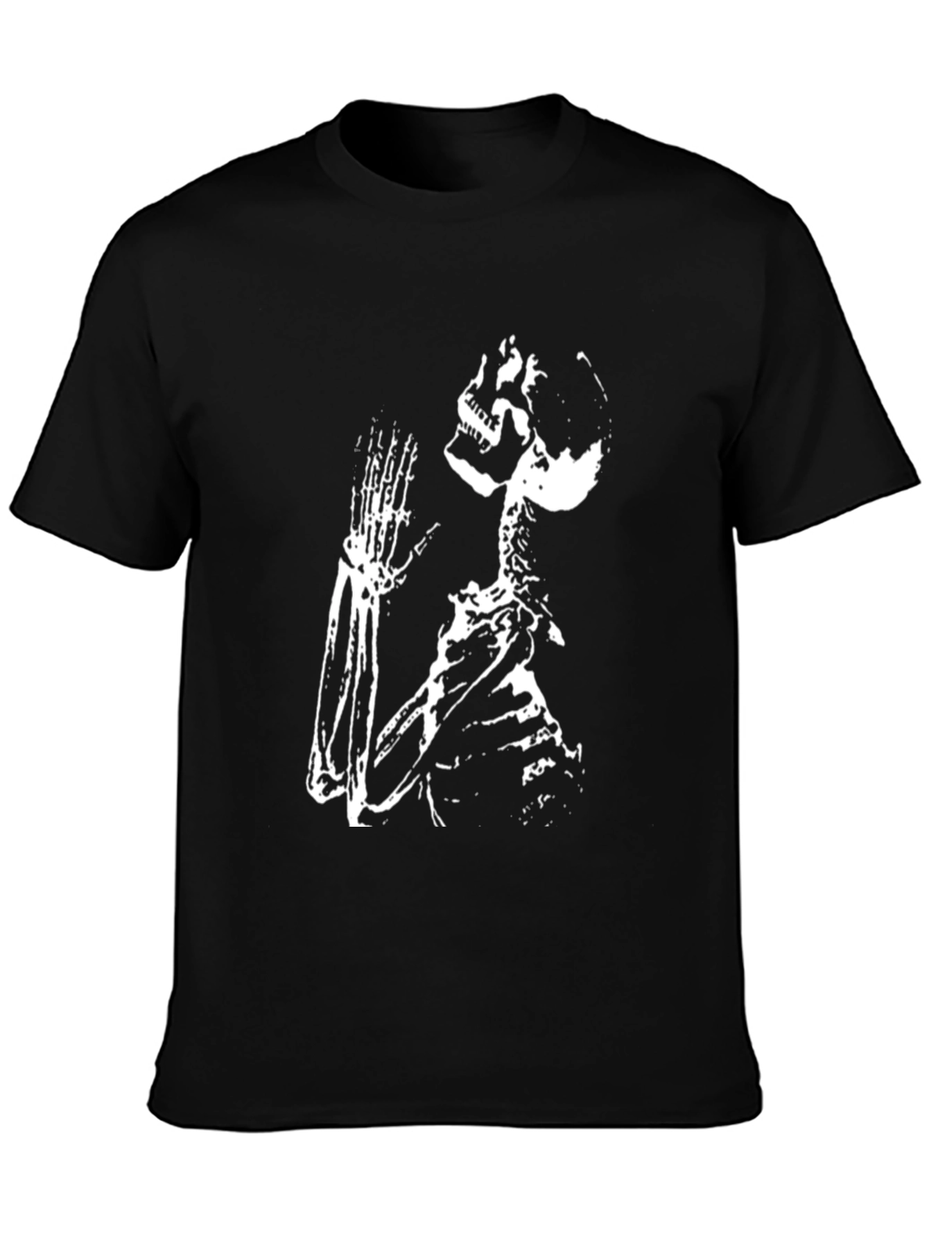 Skeleton Praying Black T-Shirt