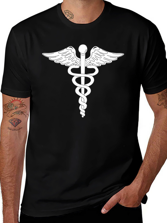 Caduceus Graphic T-Shirt - Classic Medical Symbol Tee
