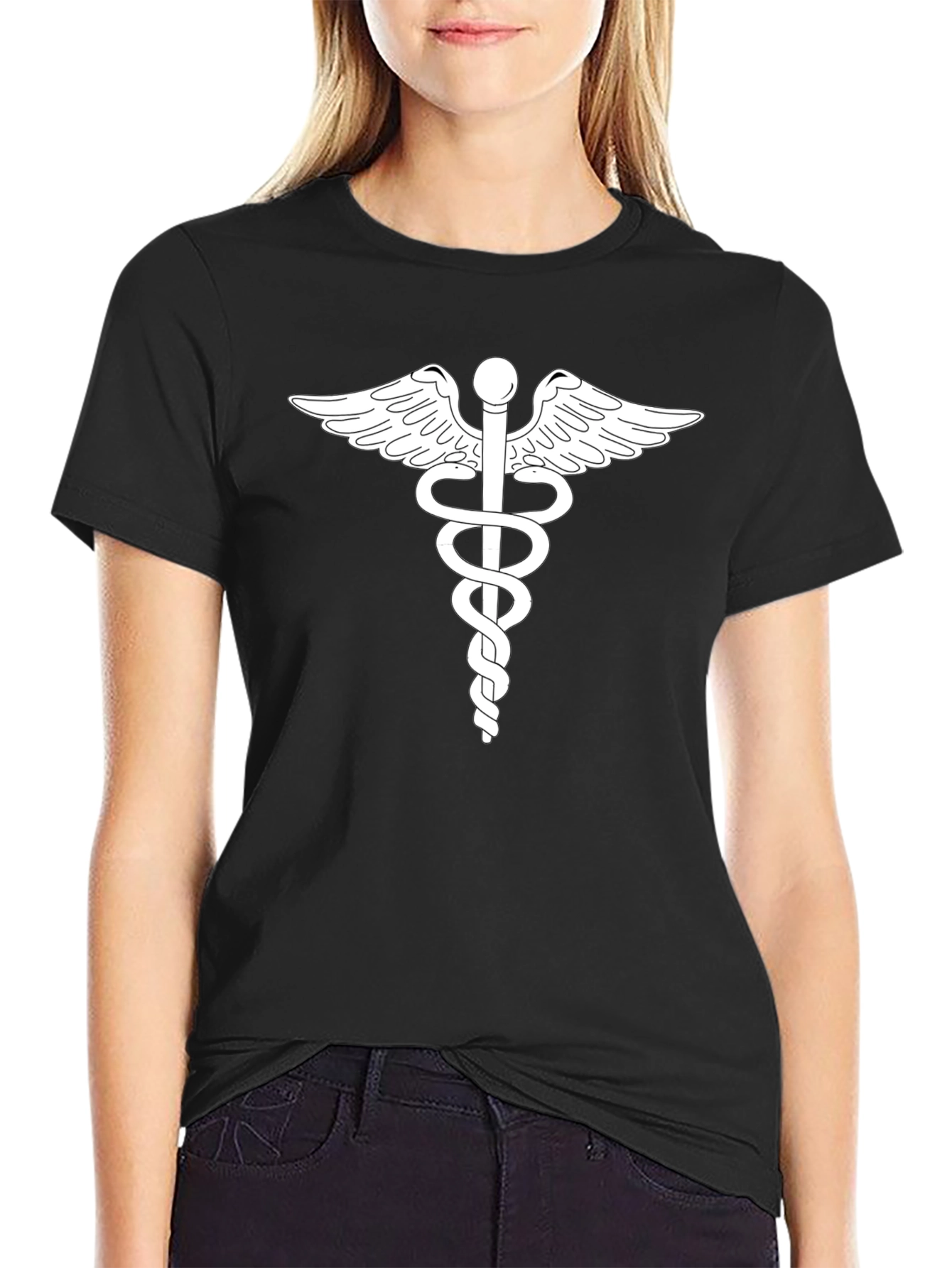 Caduceus Graphic T-Shirt - Classic Medical Symbol Tee