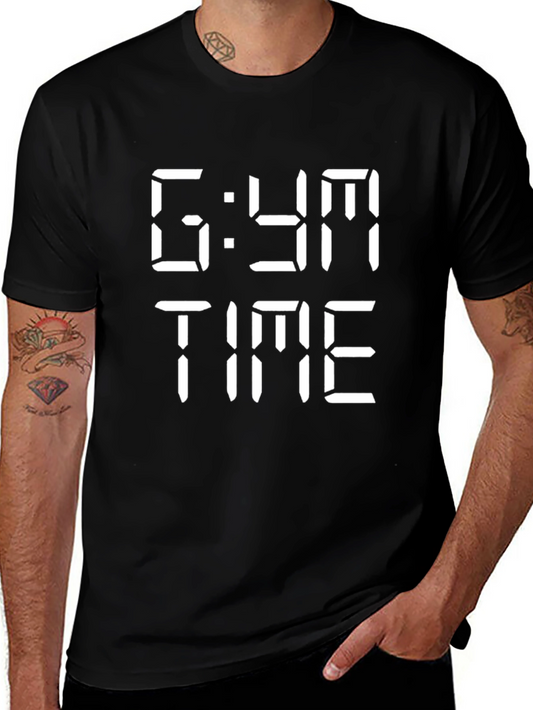 Gym Time Graphic Print Black T-Shirt