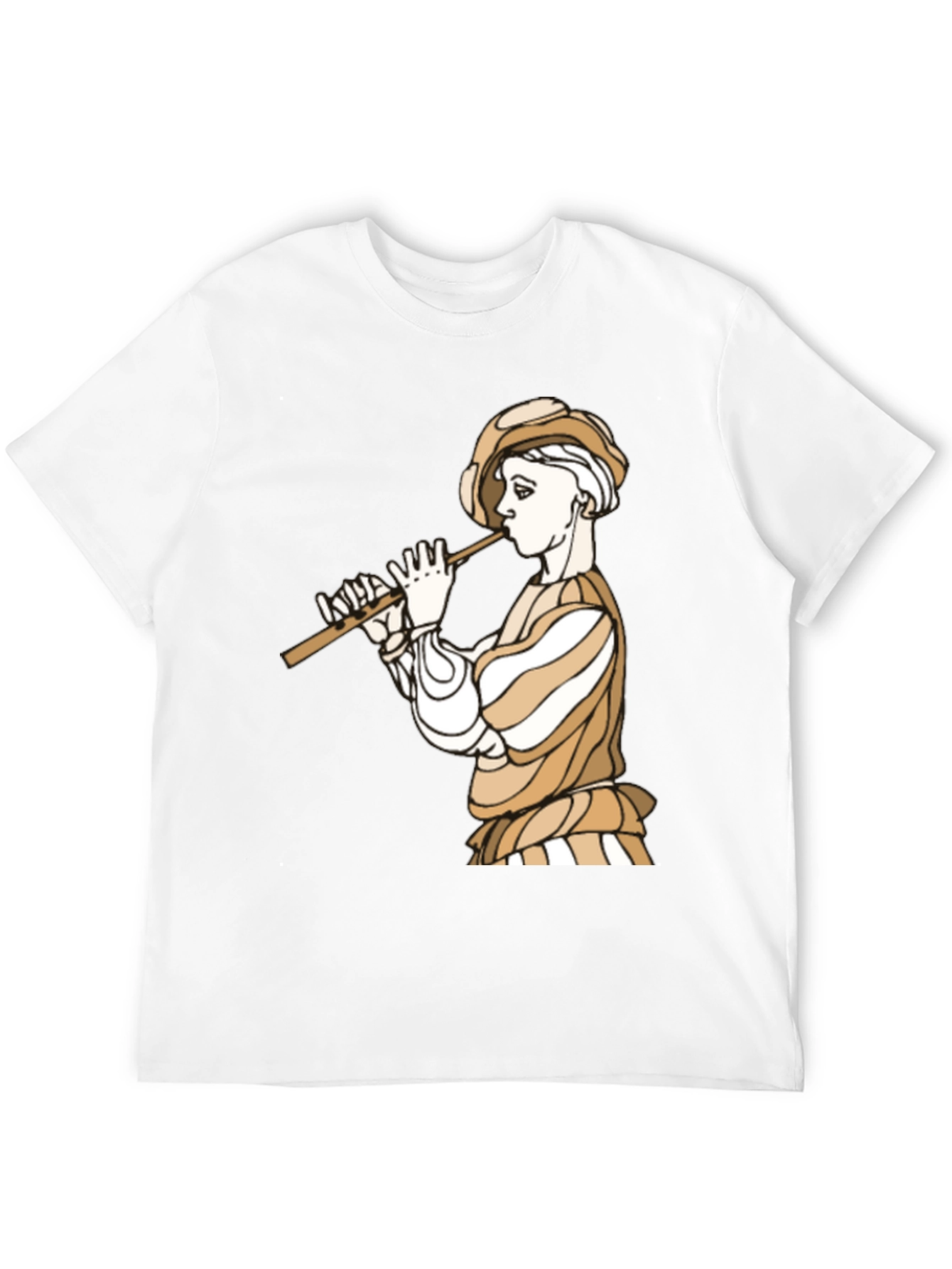 Renaissance Flute Player Graphic T-Shirt