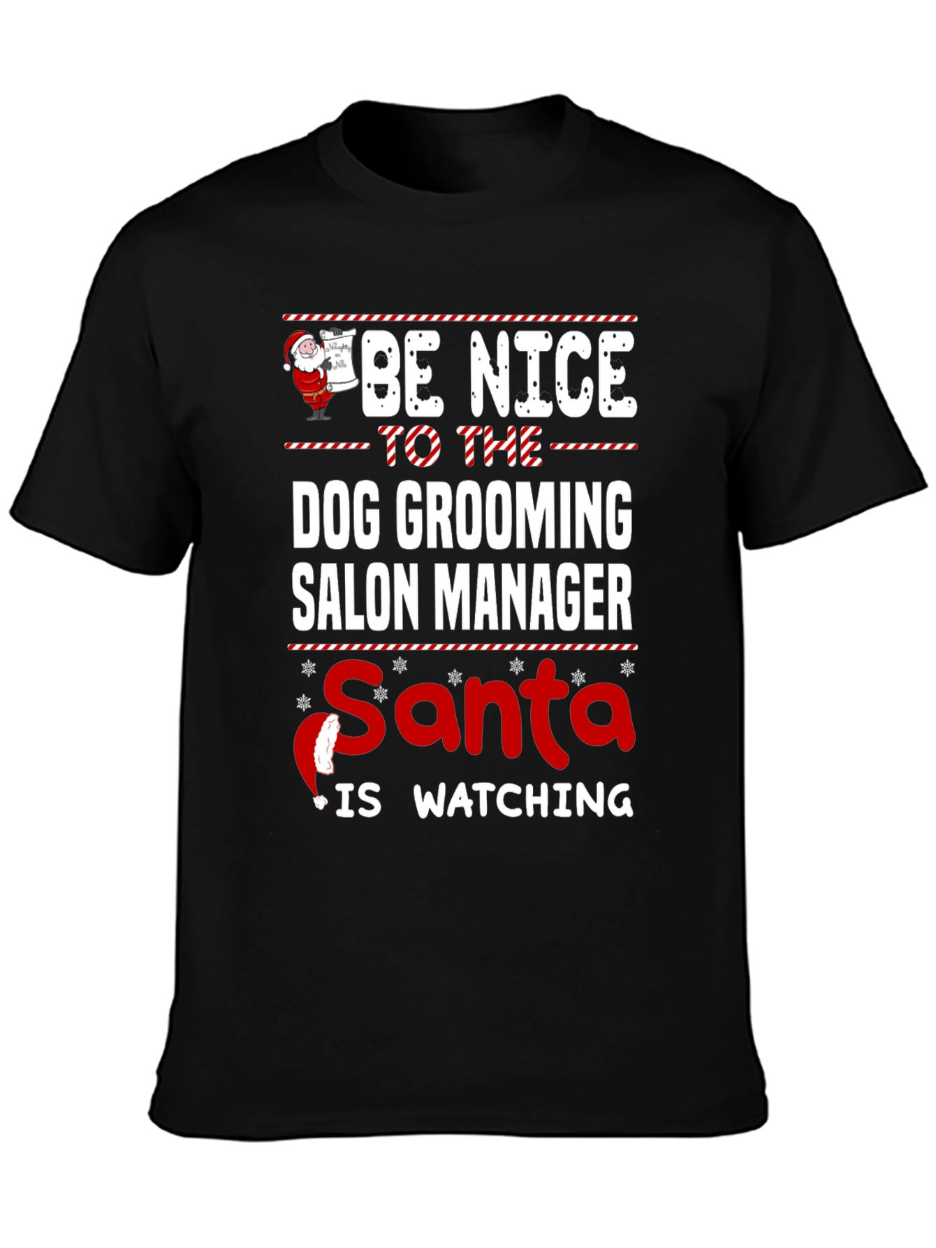 Funny Christmas Dog Grooming Salon Manager T-Shirt