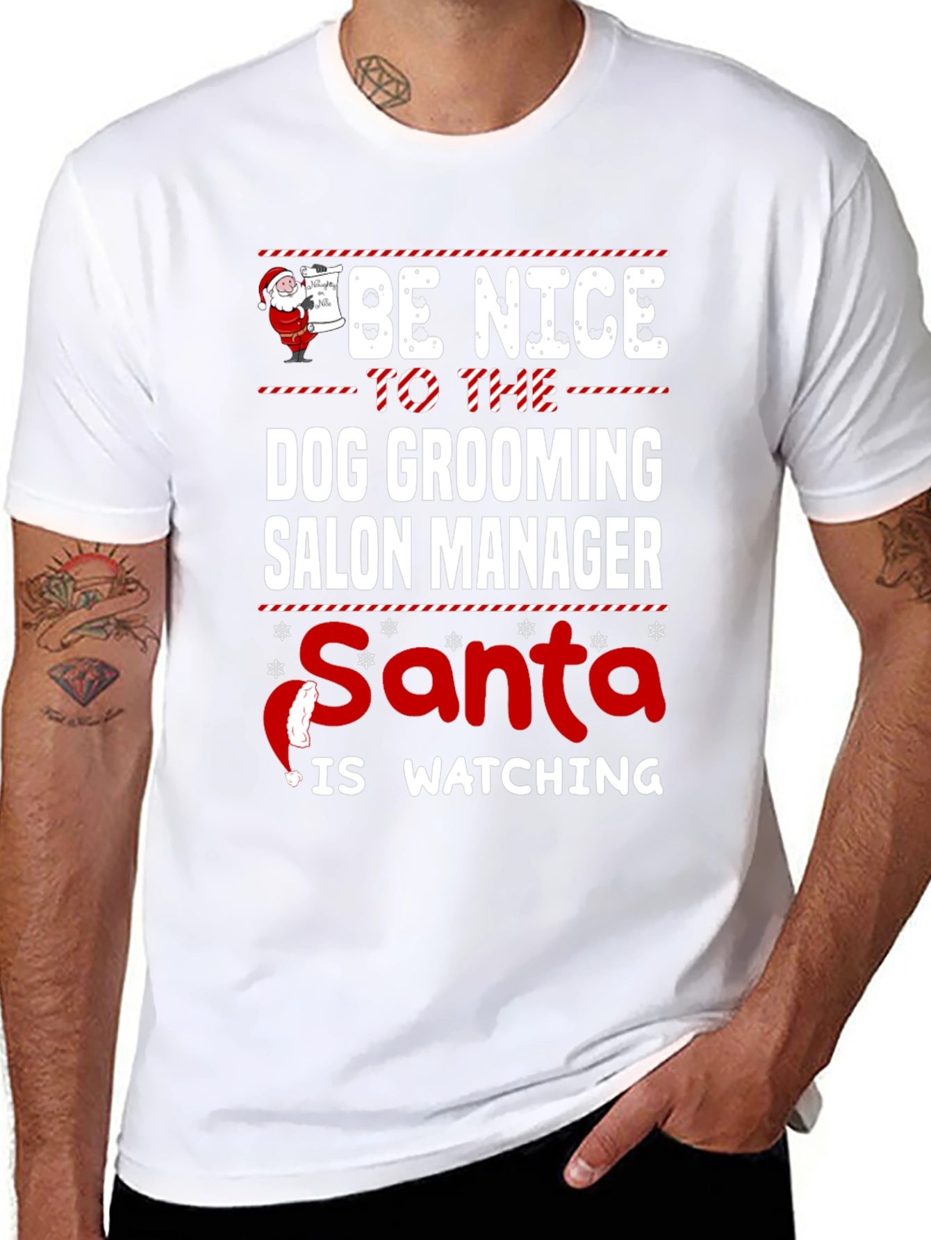 Funny Christmas Dog Grooming Salon Manager T-Shirt