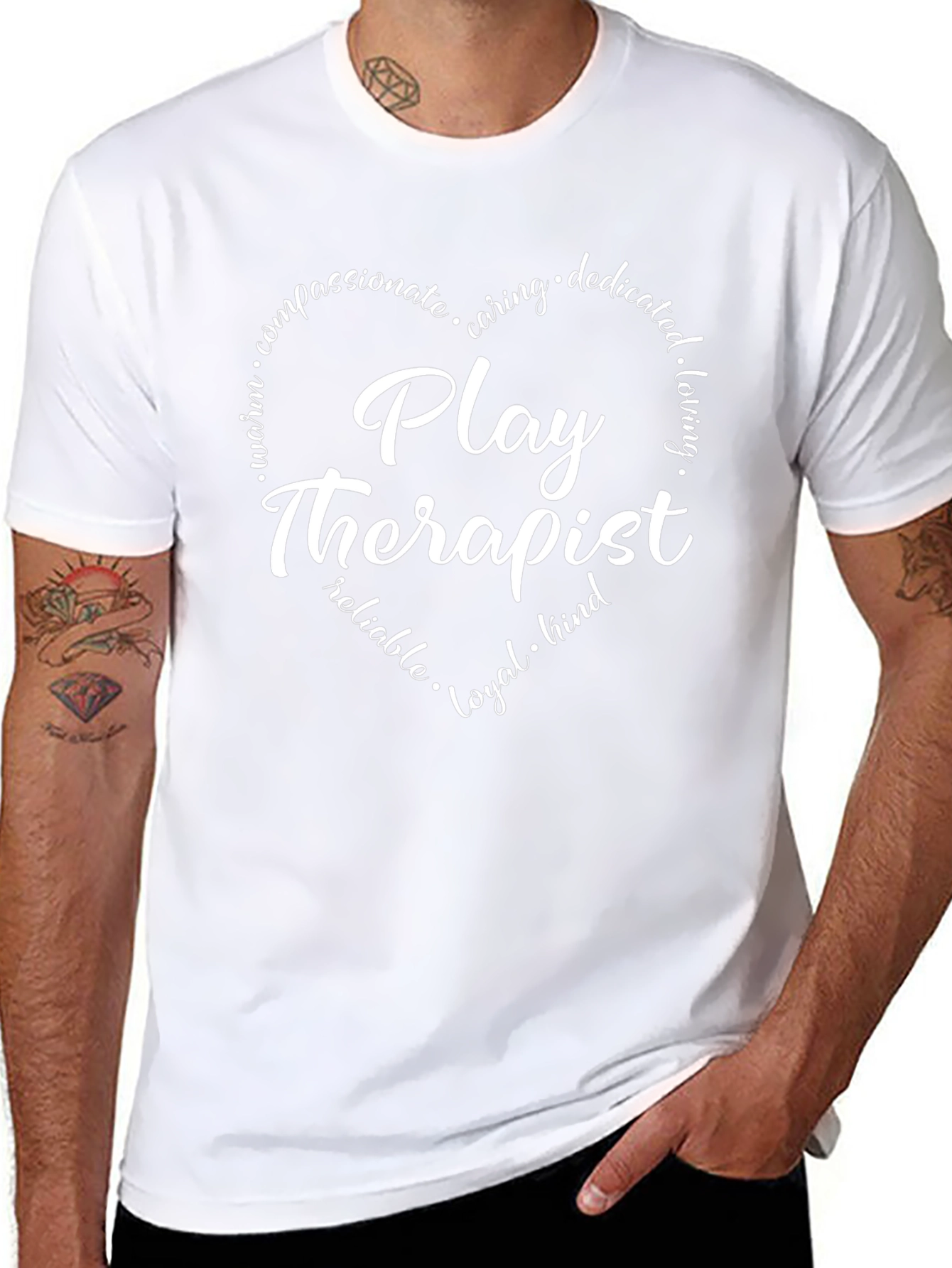 Play Therapist Heart Graphic Tee - Caring & Dedicated