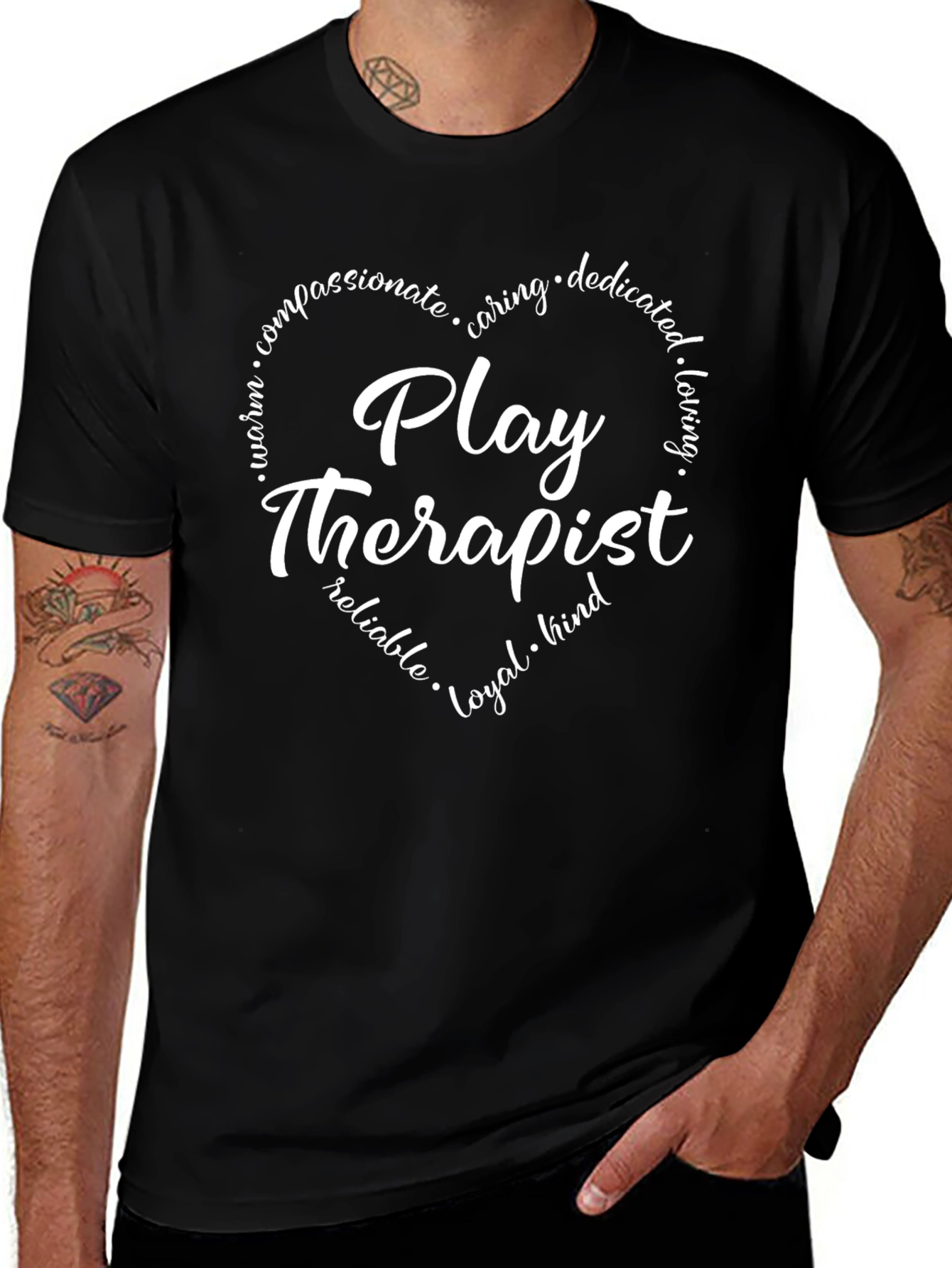 Play Therapist Heart Graphic Tee - Caring & Dedicated