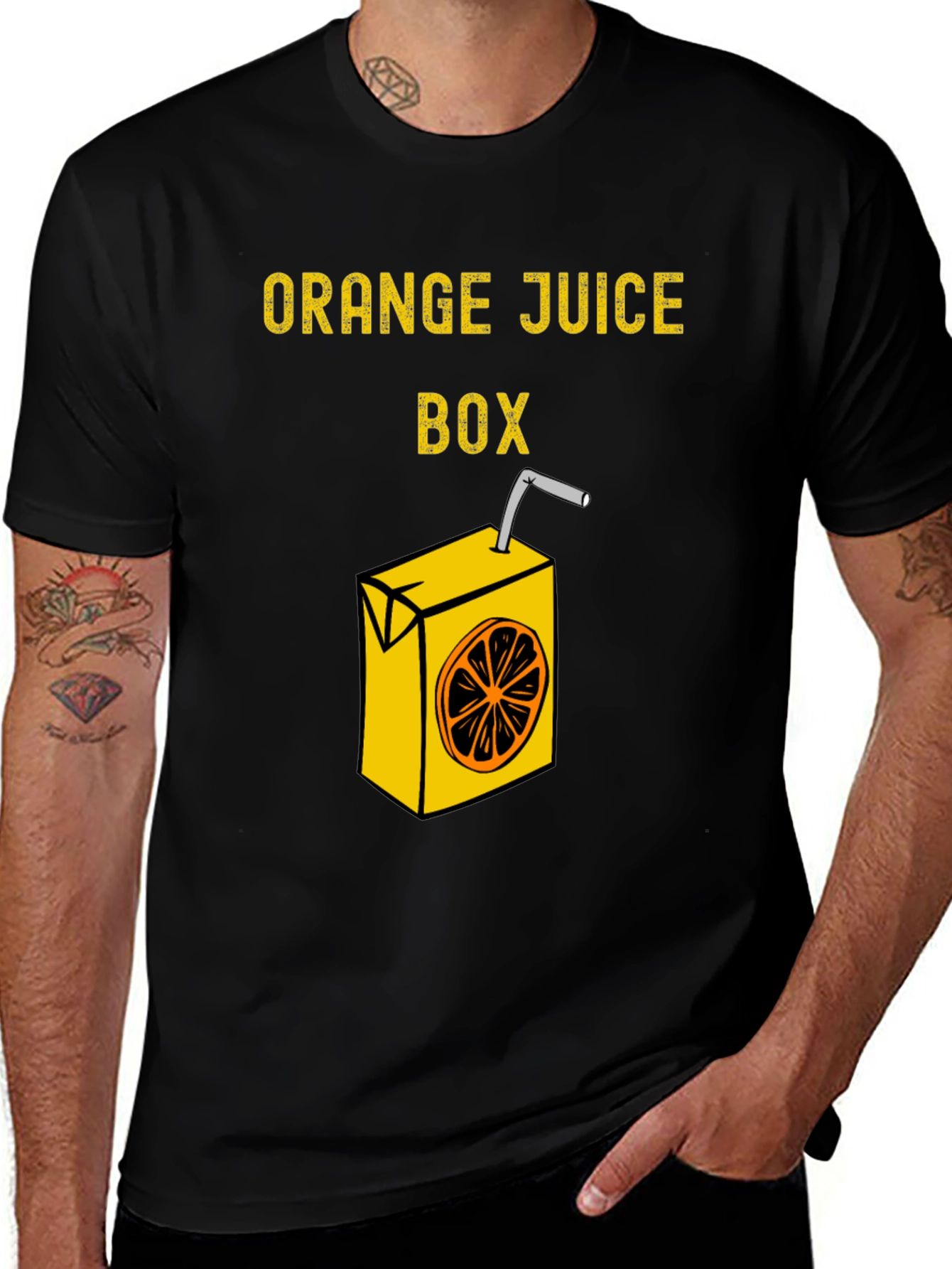 Orange Juice Box T-Shirt Funny Graphic Tee