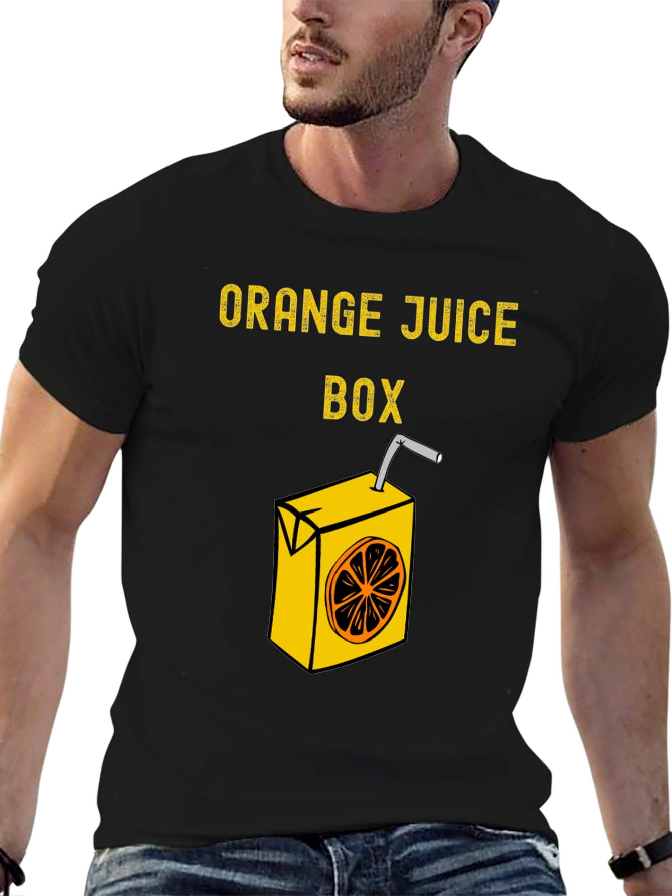 Orange Juice Box T-Shirt Funny Graphic Tee