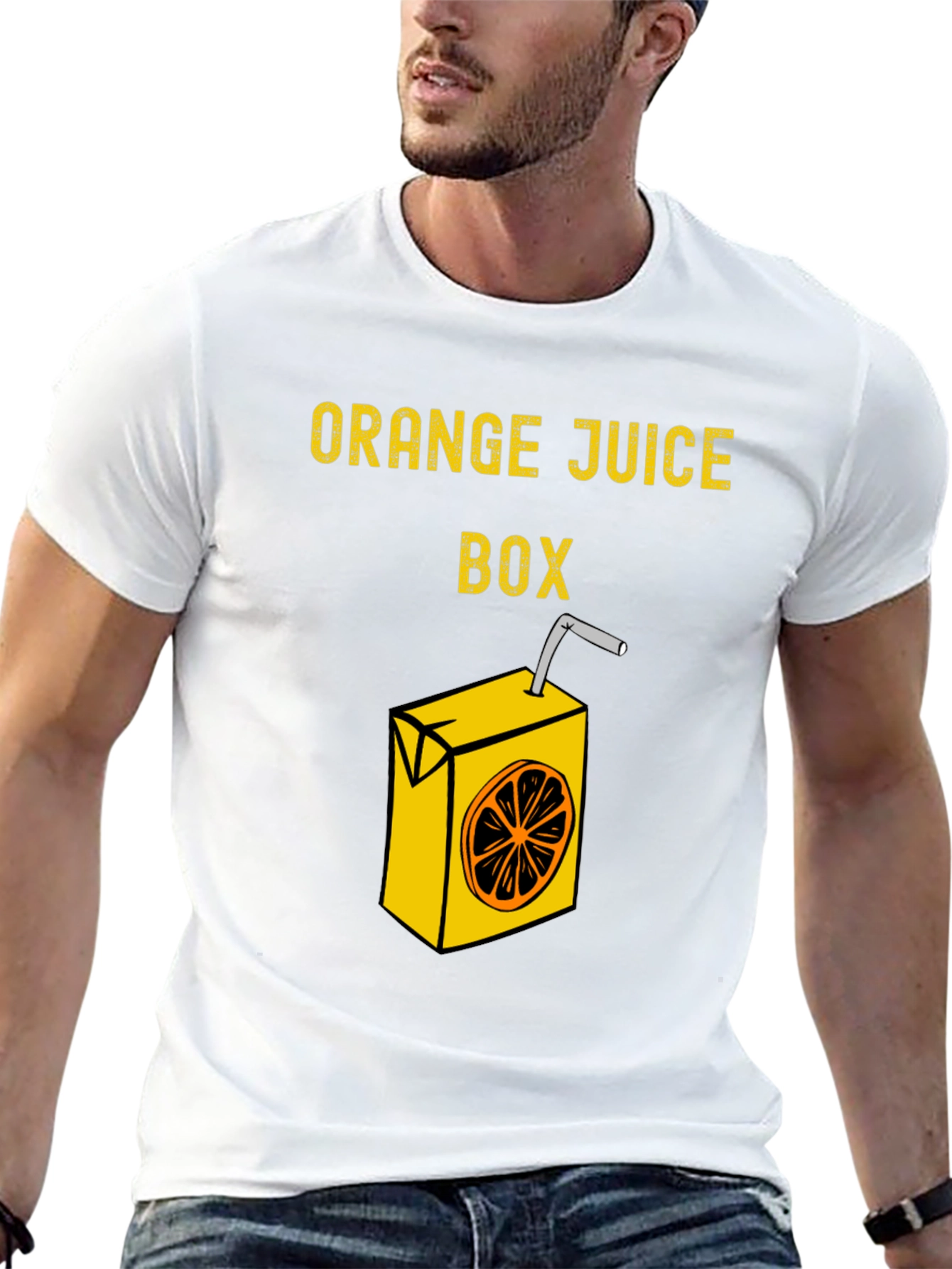 Orange Juice Box T-Shirt Funny Graphic Tee