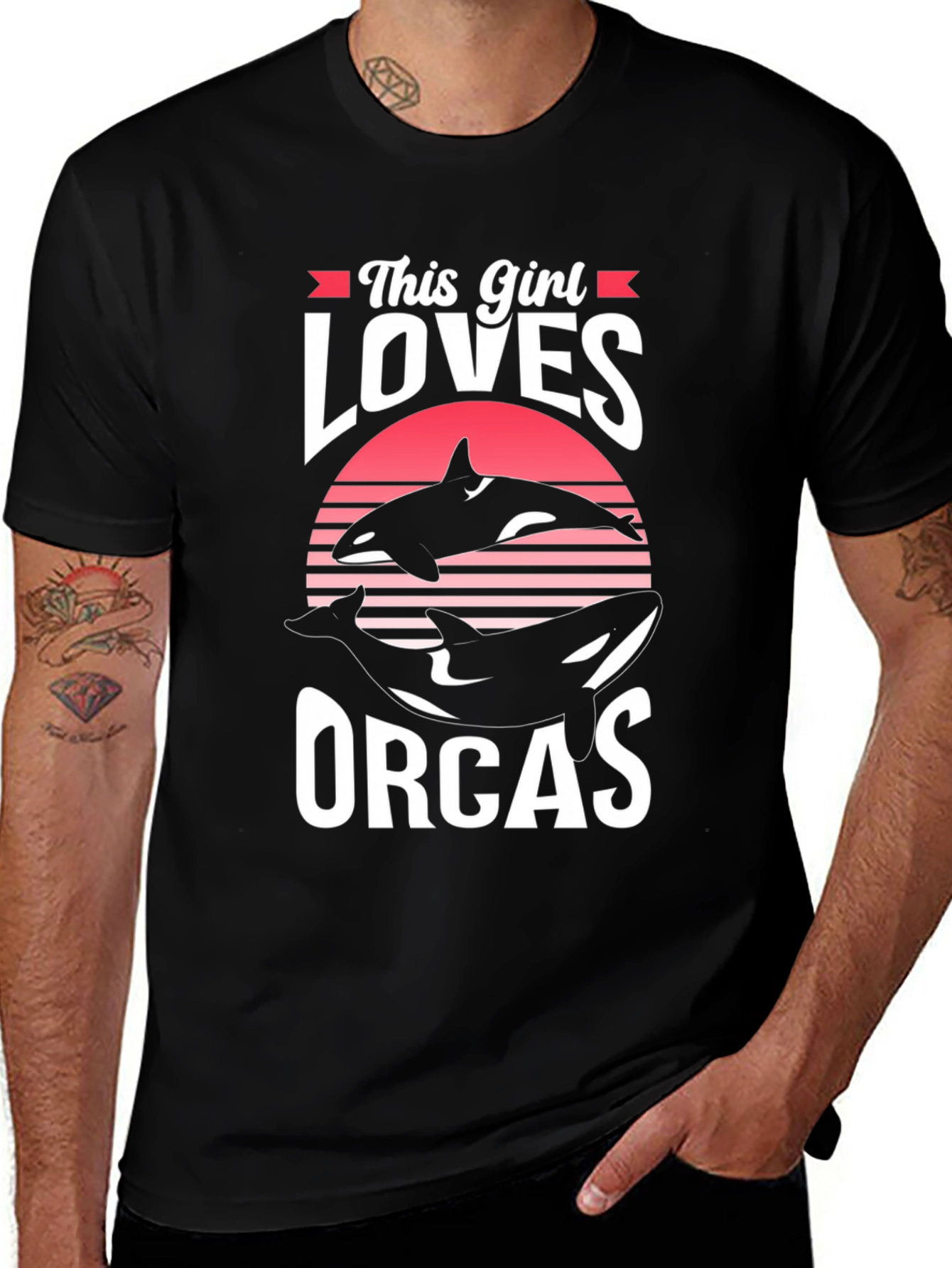 This Girl Loves Orcas T-Shirt - Black Unisex