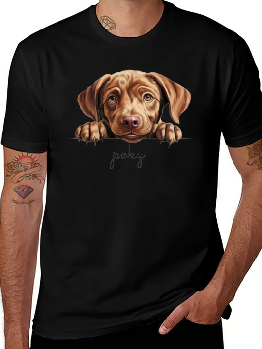 Poky Dog Graphic Tee - Black Cotton Blend Shirt