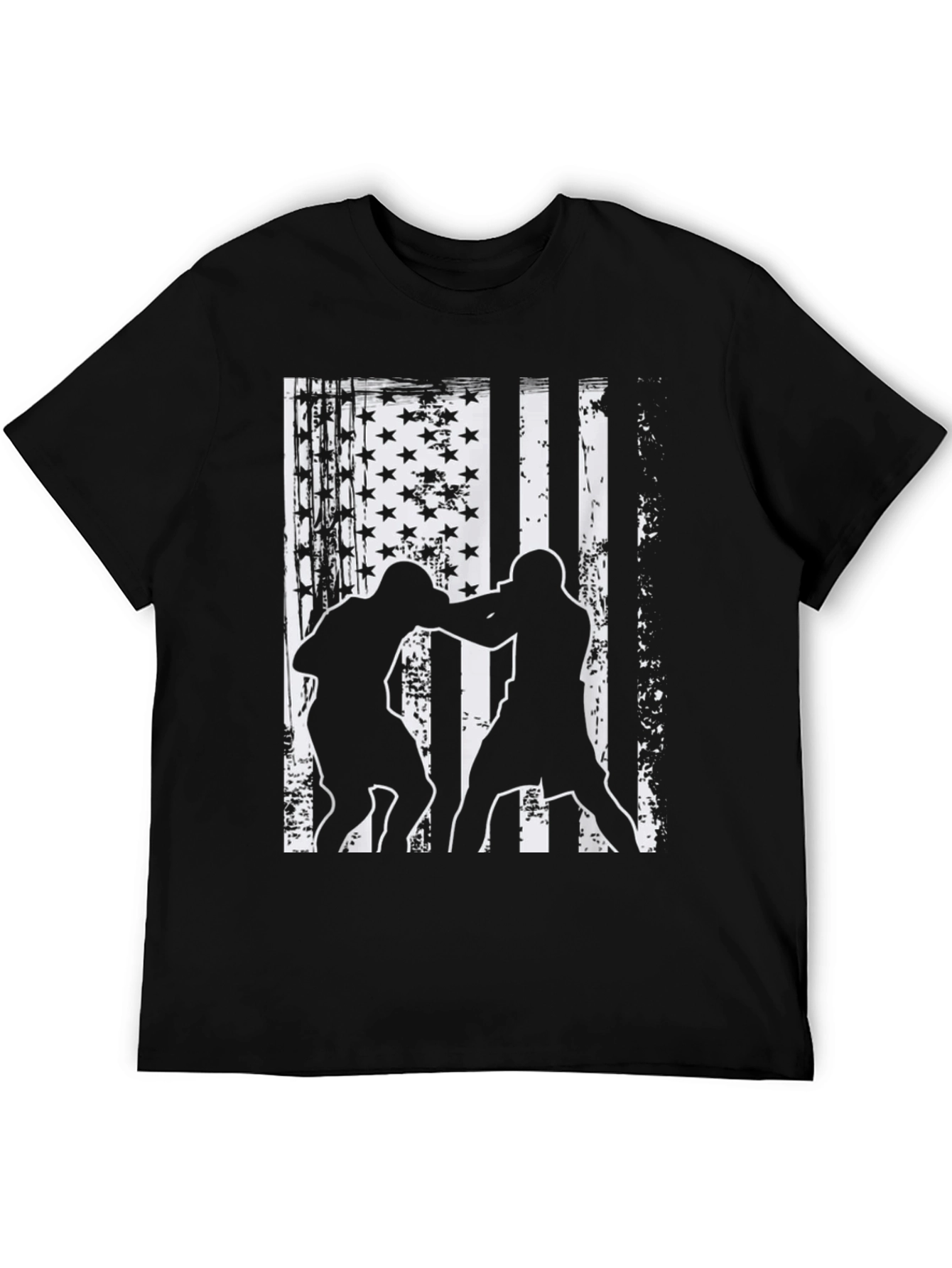 Patriotic MMA Fighter Graphic Tee - Black