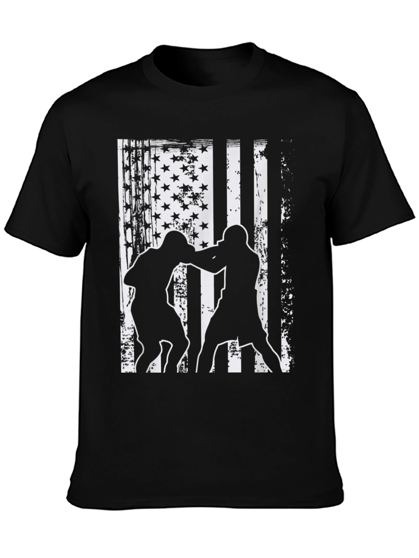 Patriotic MMA Fighter Graphic Tee - Black