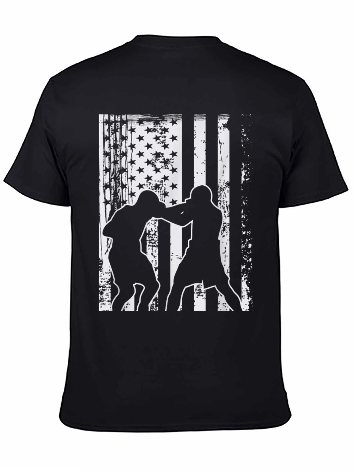 Patriotic MMA Fighter Graphic Tee - Black