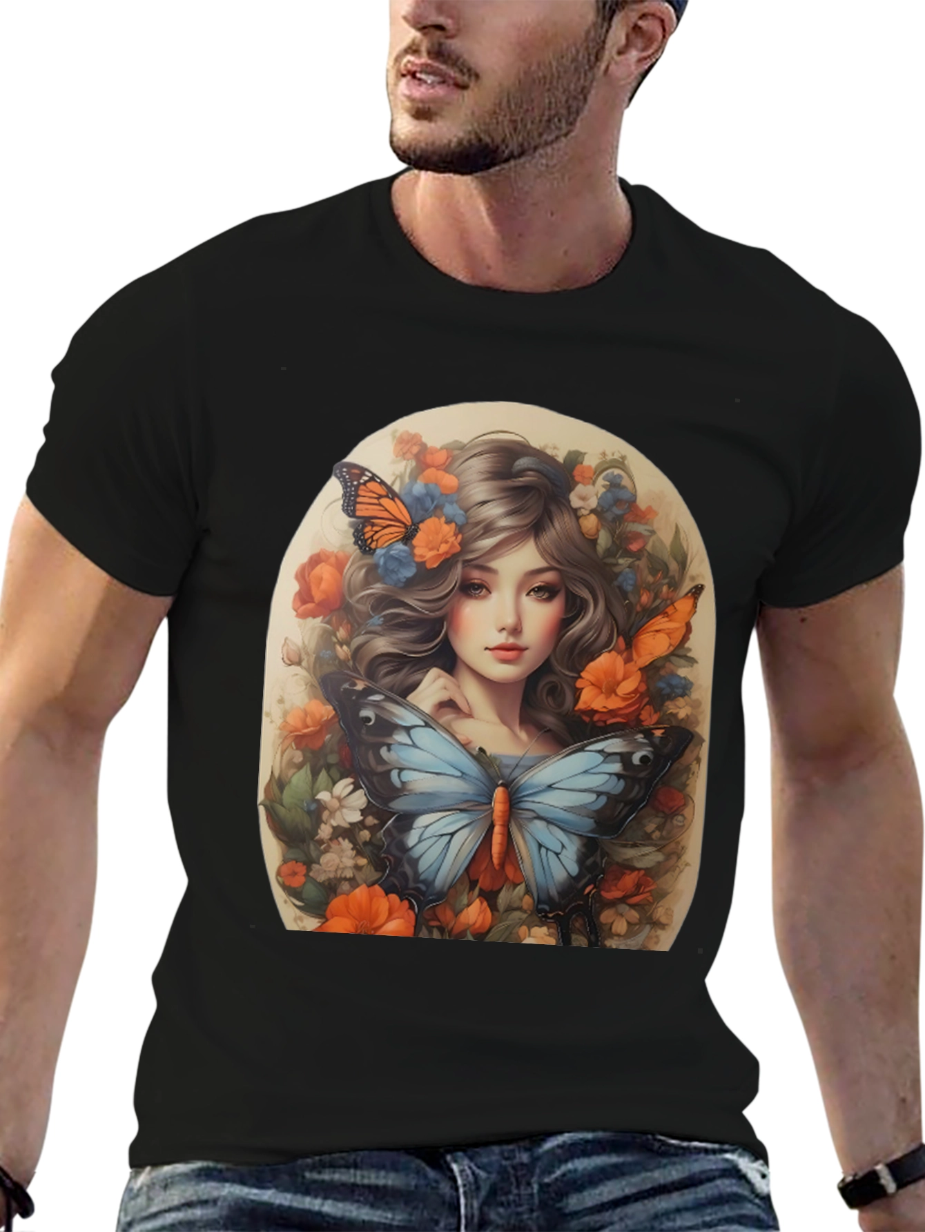Floral Butterfly Portrait Tee