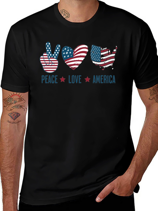 Patriotic Peace Love America T-Shirt