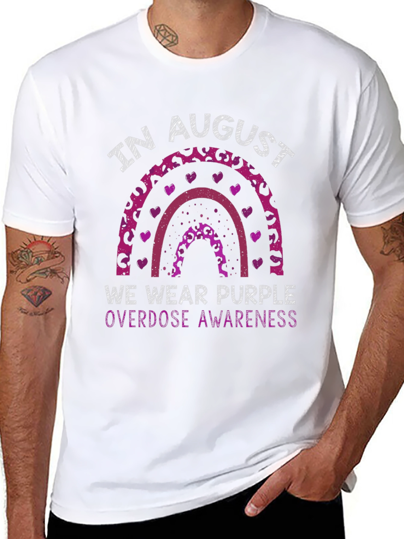 Purple Overdose Awareness Rainbow T-Shirt