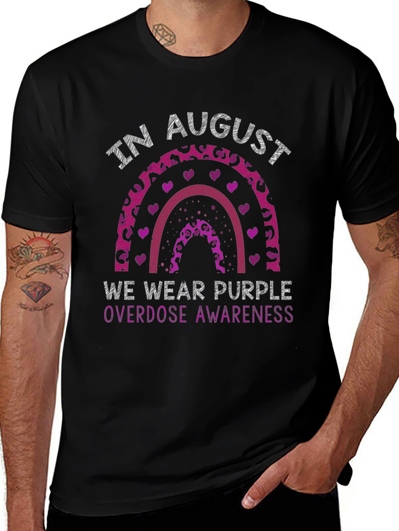 Purple Overdose Awareness Rainbow T-Shirt