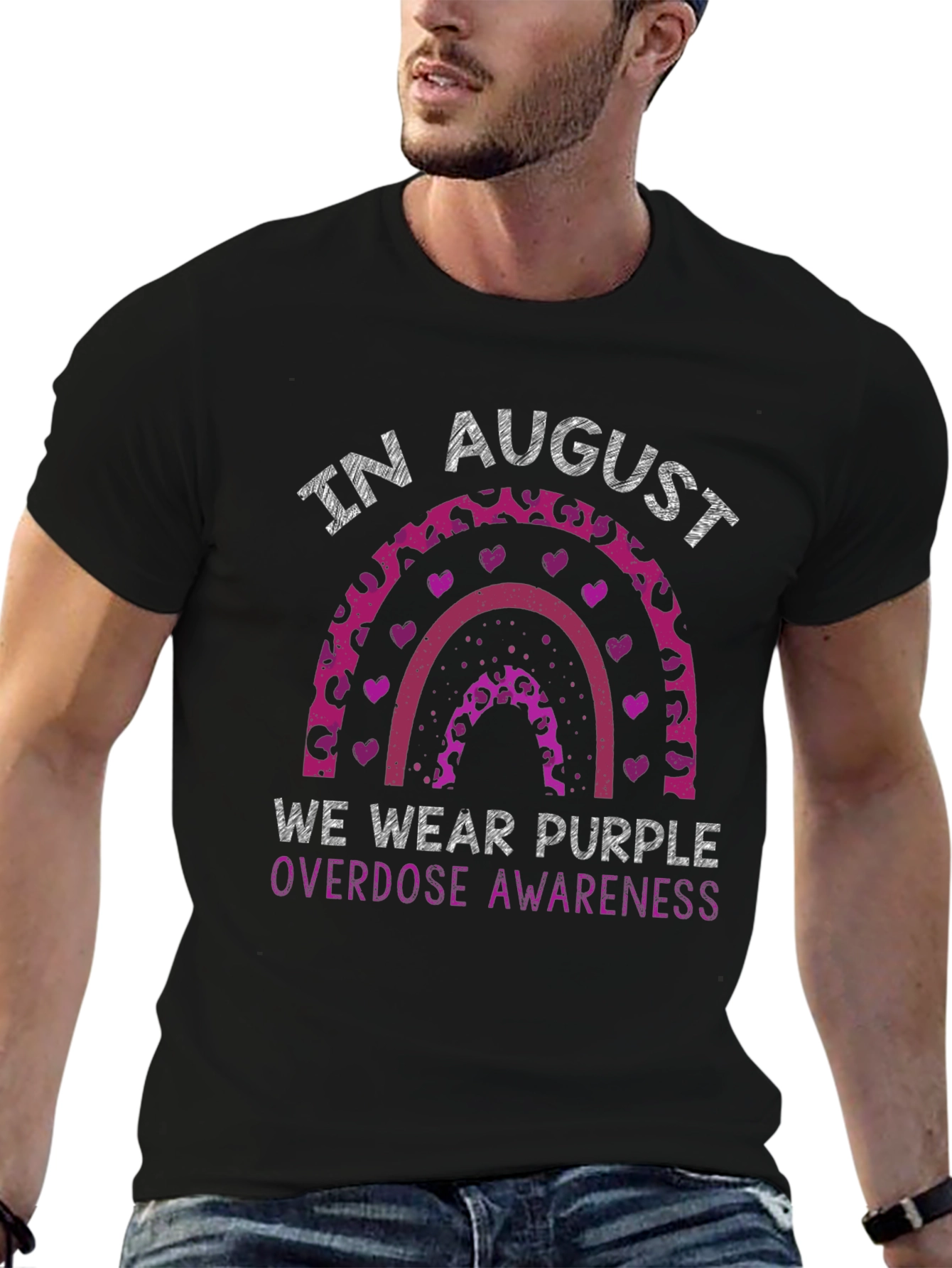 Purple Overdose Awareness Rainbow T-Shirt