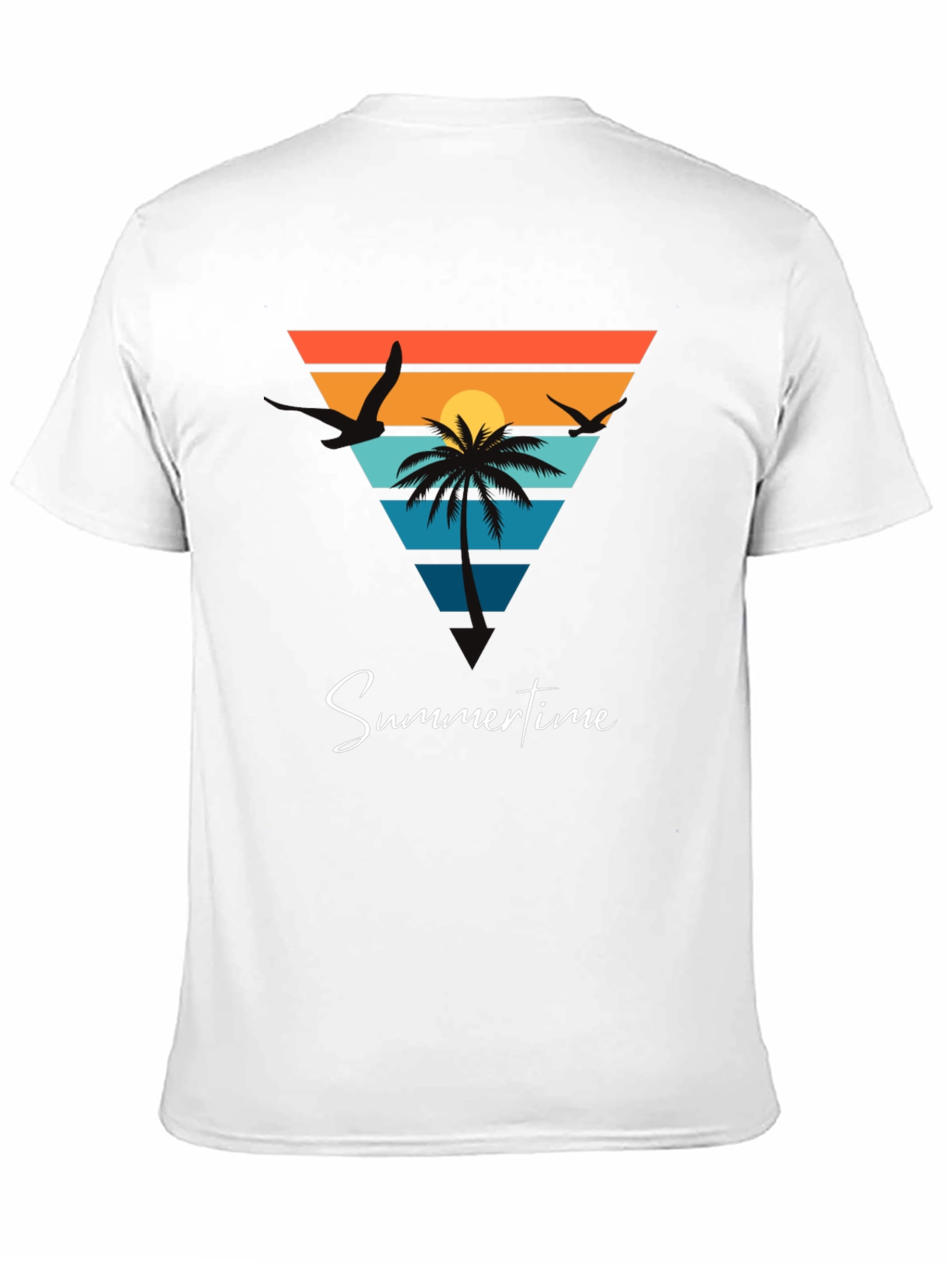 Summertime Beach Scene Graphic Tee - Black