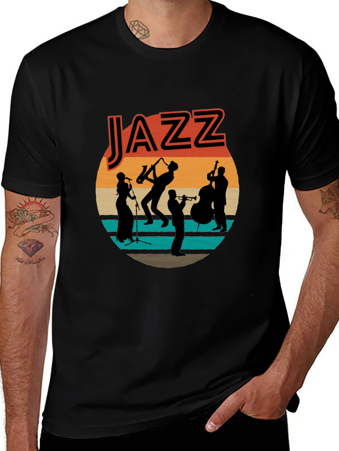Jazz Band Graphic T-Shirt - Retro Music Tee