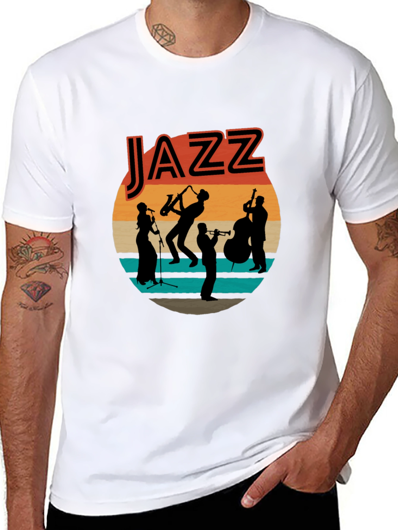 Jazz Band Graphic T-Shirt - Retro Music Tee