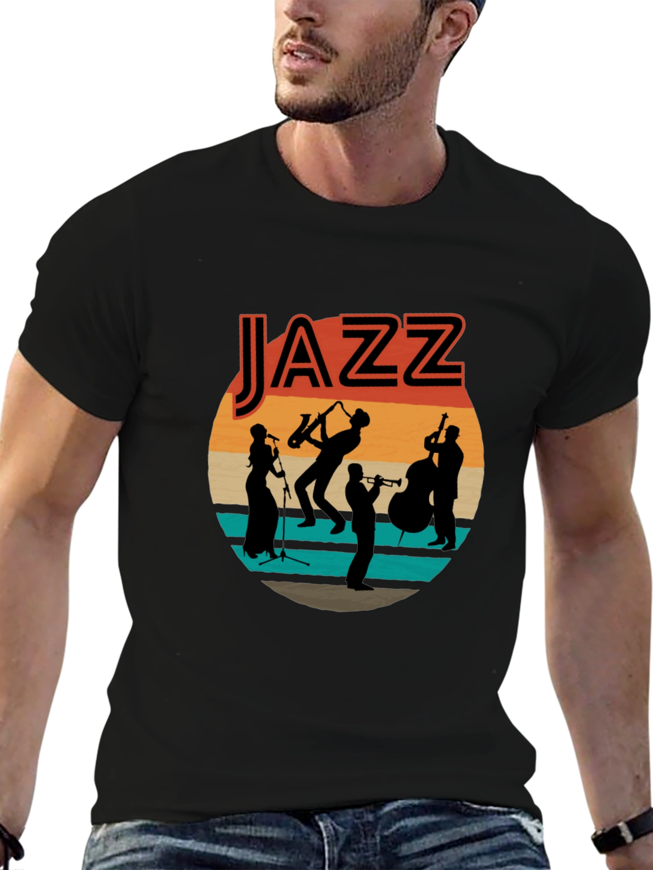 Jazz Band Graphic T-Shirt - Retro Music Tee