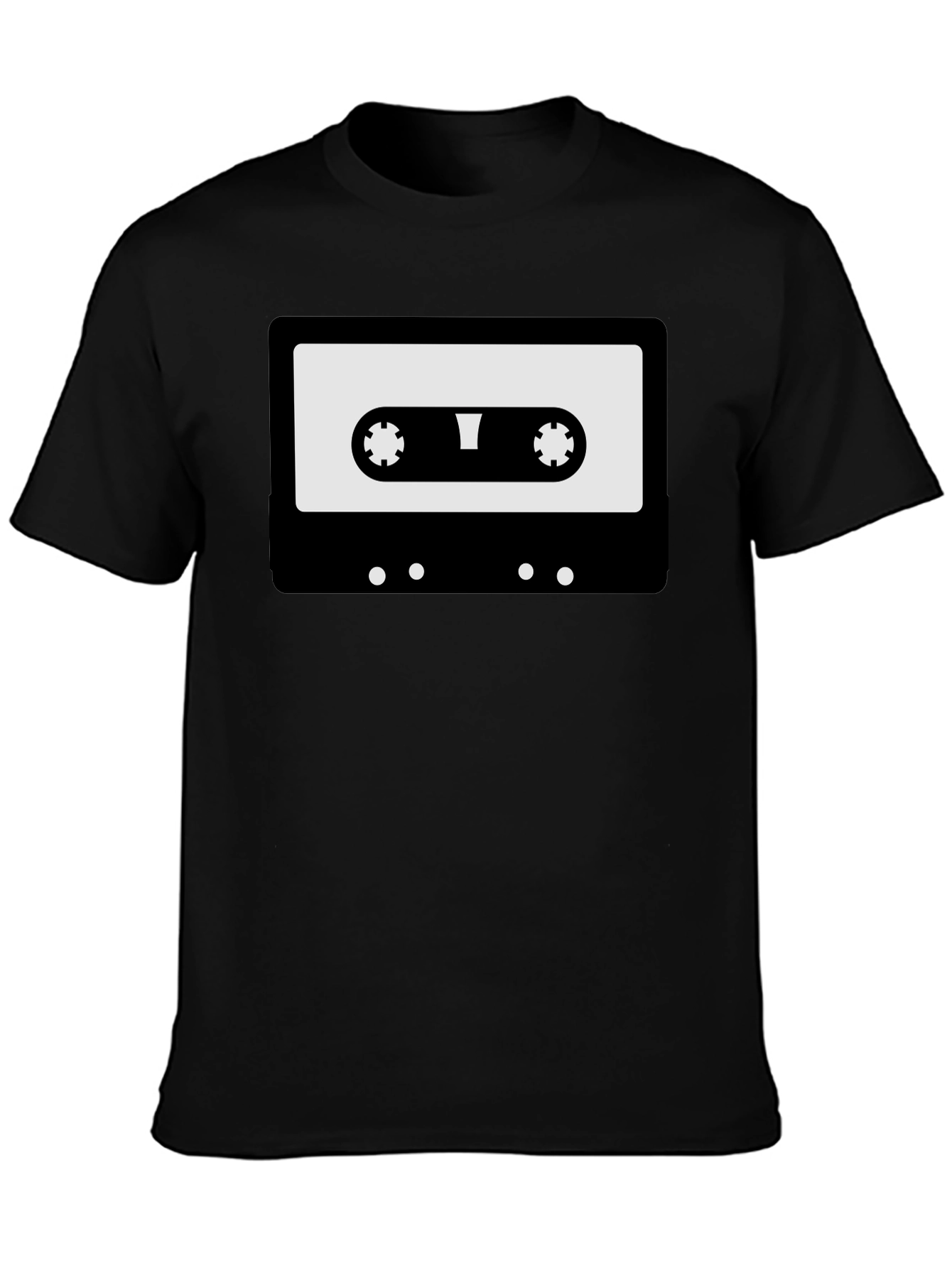 Retro Cassette Tape Graphic T-Shirt - Black