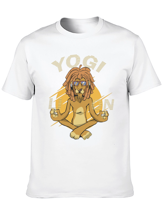 Yogi Lion Graphic T-Shirt - Meditating Lion Tee
