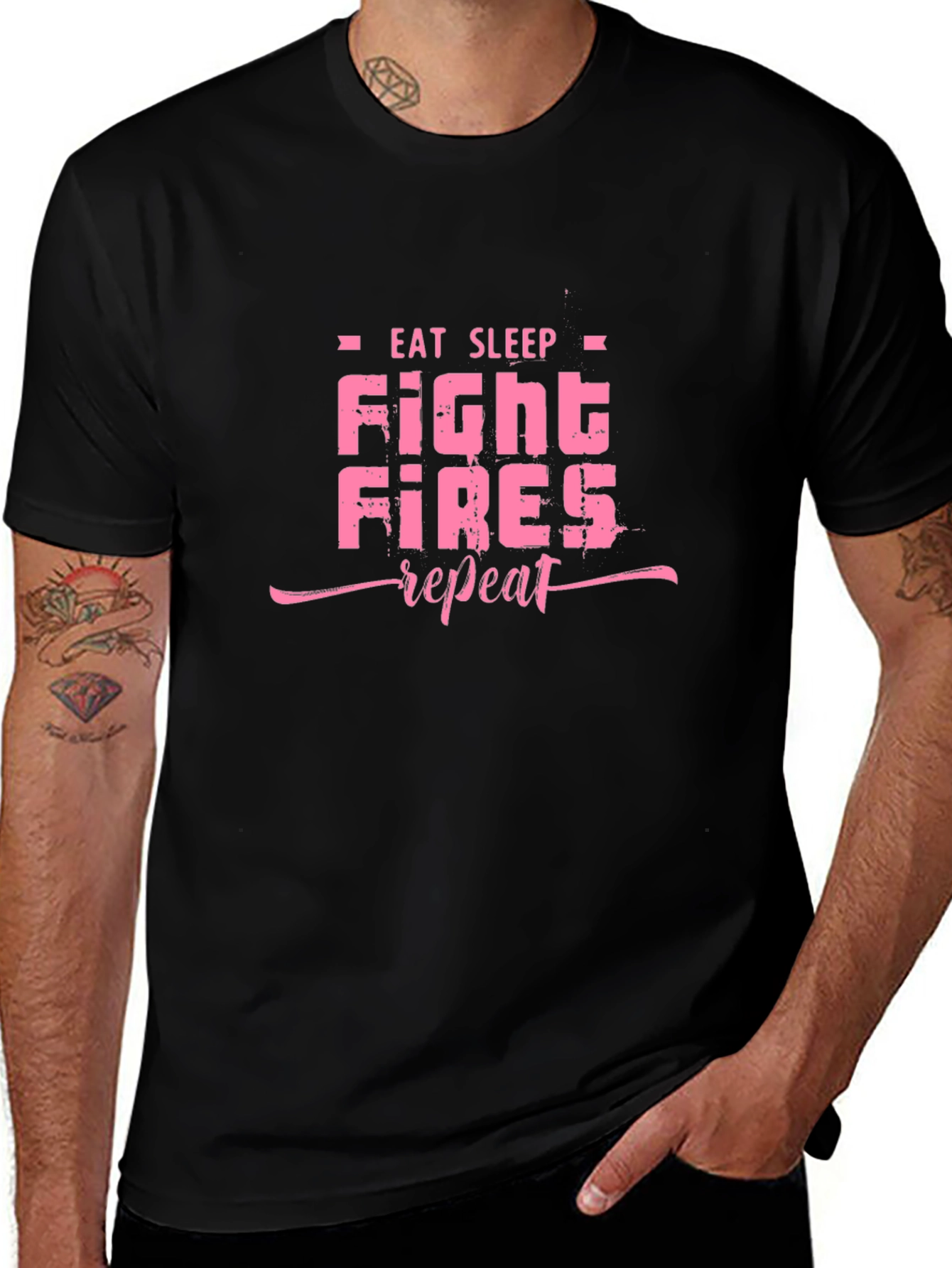 Eat Sleep Fight Fires Repeat Graphic Tee