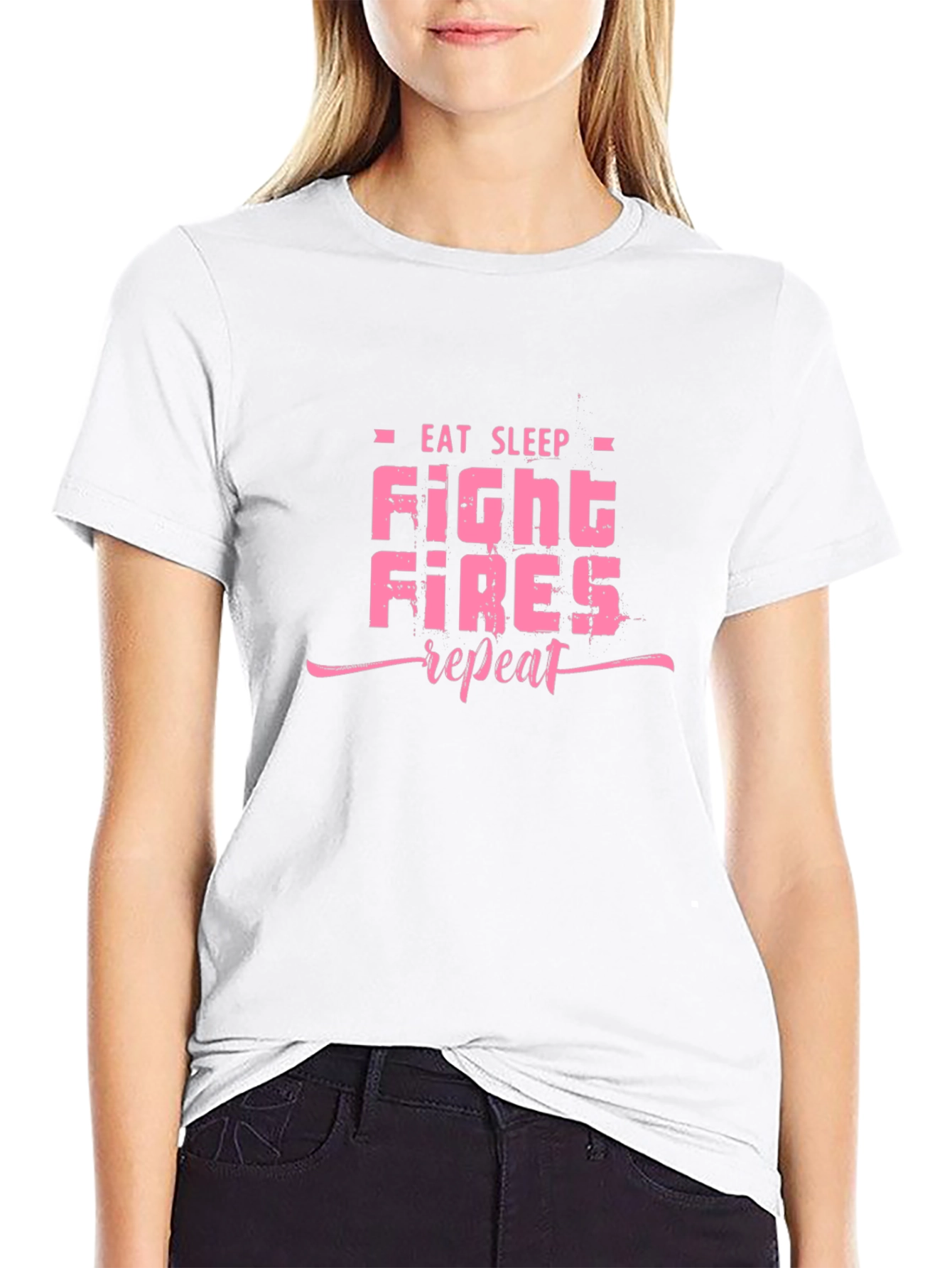 Eat Sleep Fight Fires Repeat Graphic Tee