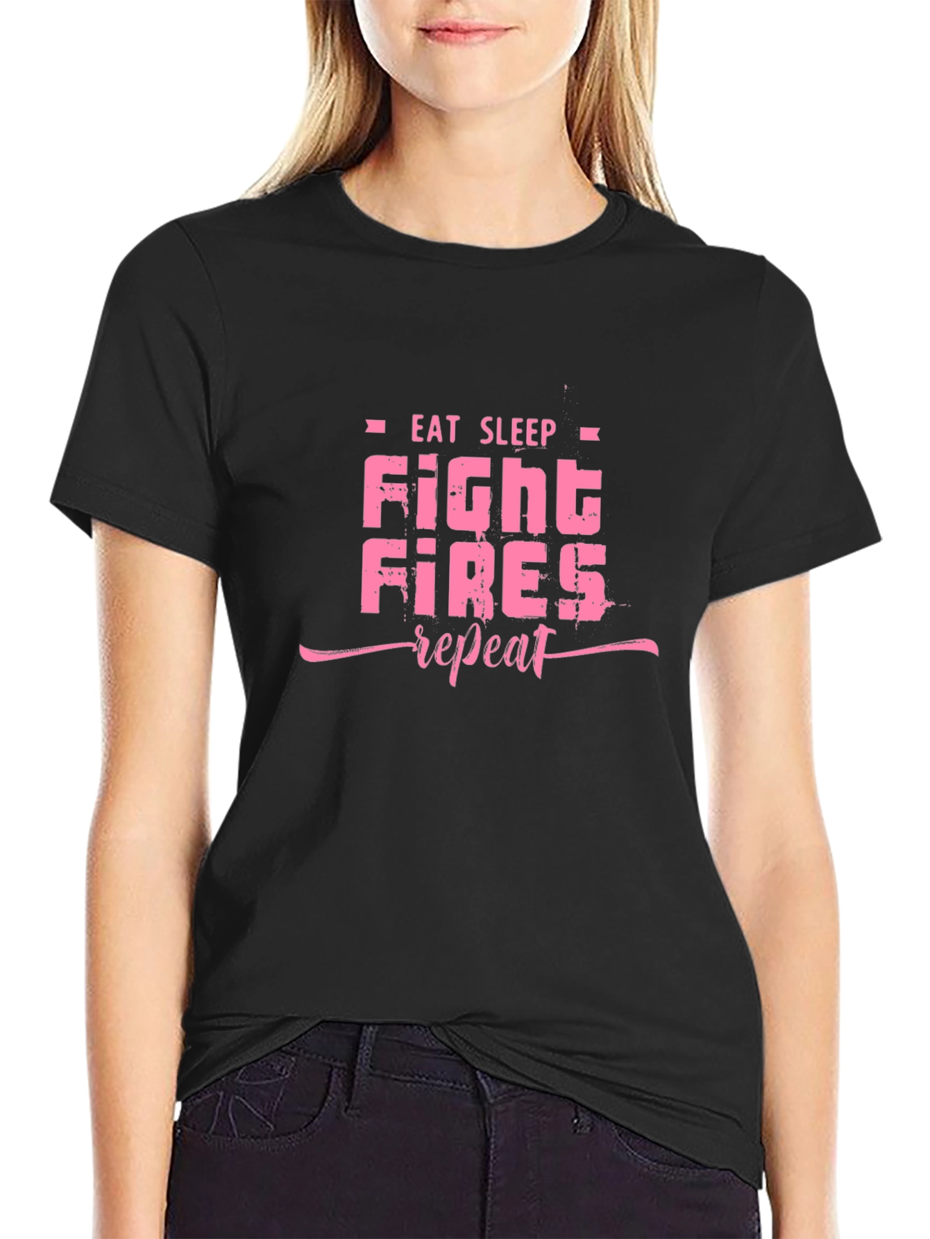 Eat Sleep Fight Fires Repeat Graphic Tee