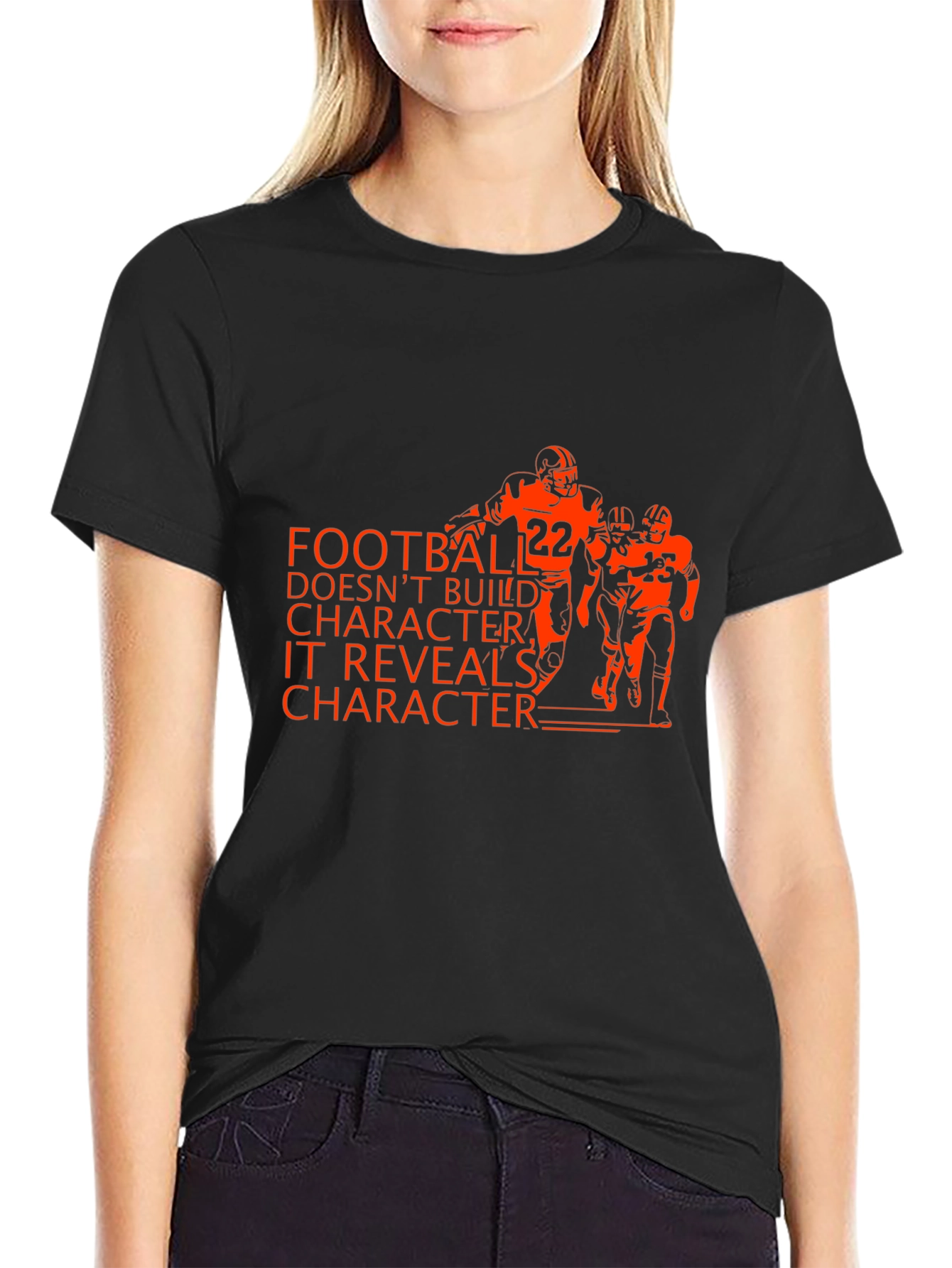 Football Reveals Character Black T-Shirt