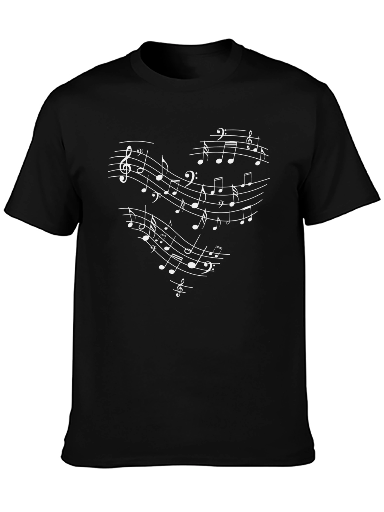 Musical Heart T-Shirt - Black Cotton Tee