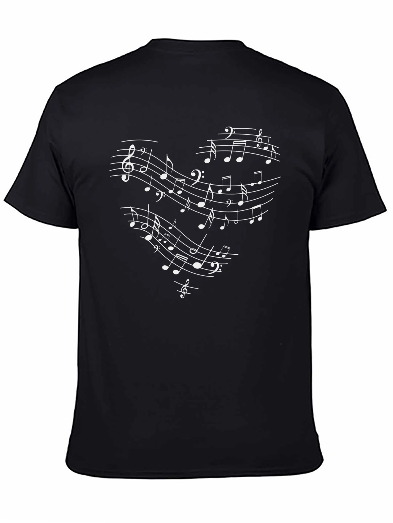 Musical Heart T-Shirt - Black Cotton Tee