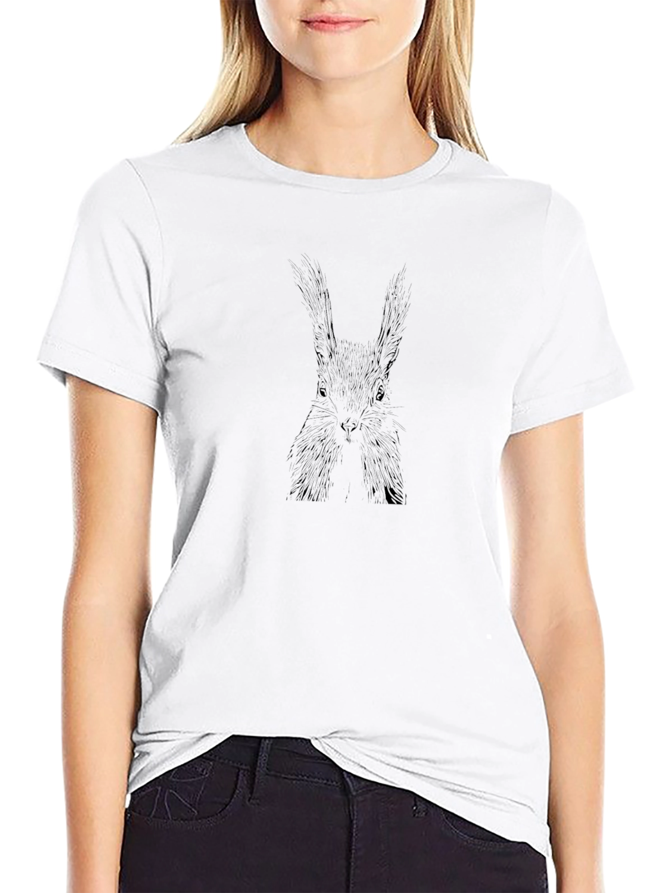 Squirrel Graphic Black Tee - Unisex Comfort