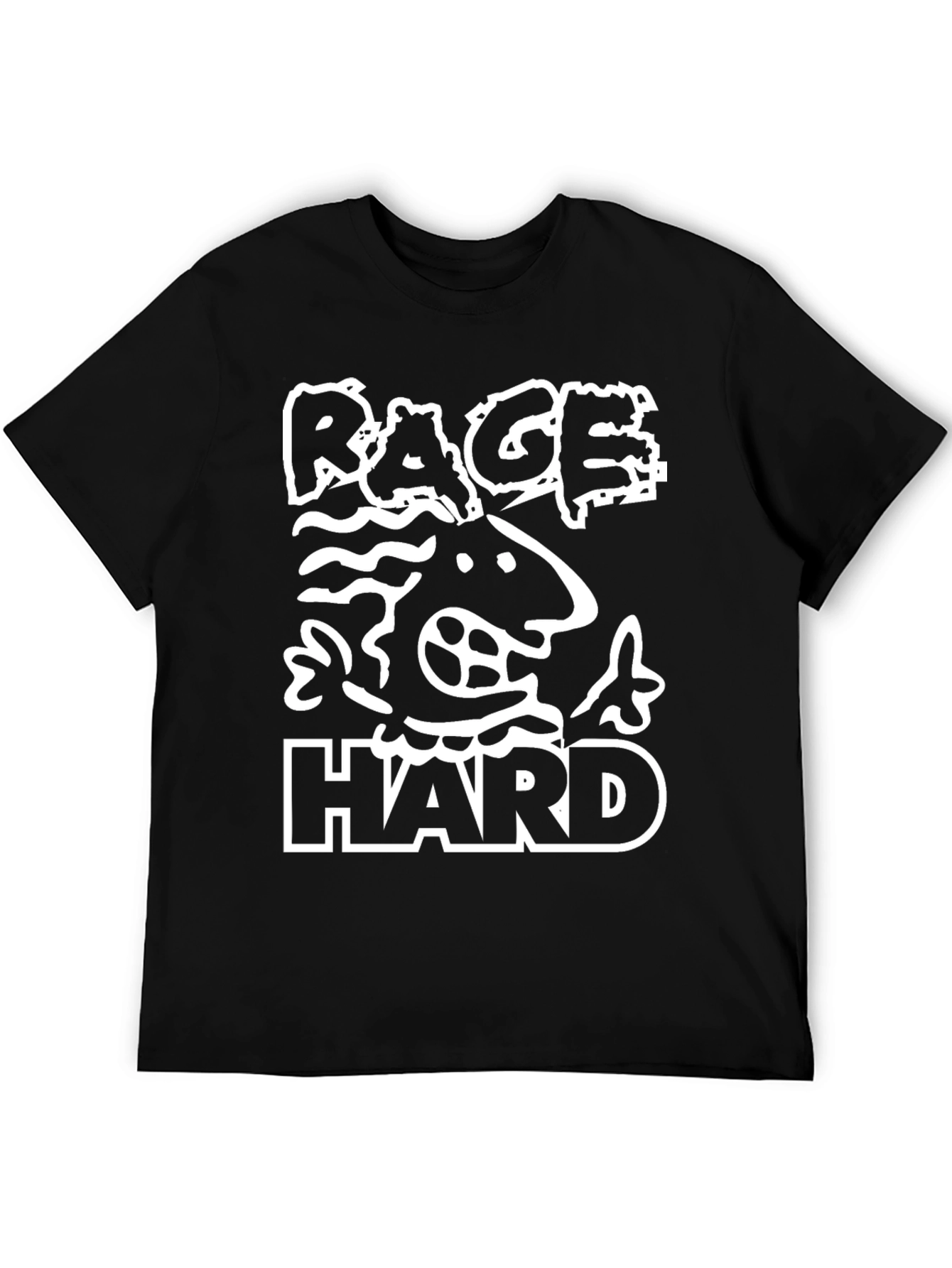 Rage Hard Graphic Print Black T-Shirt