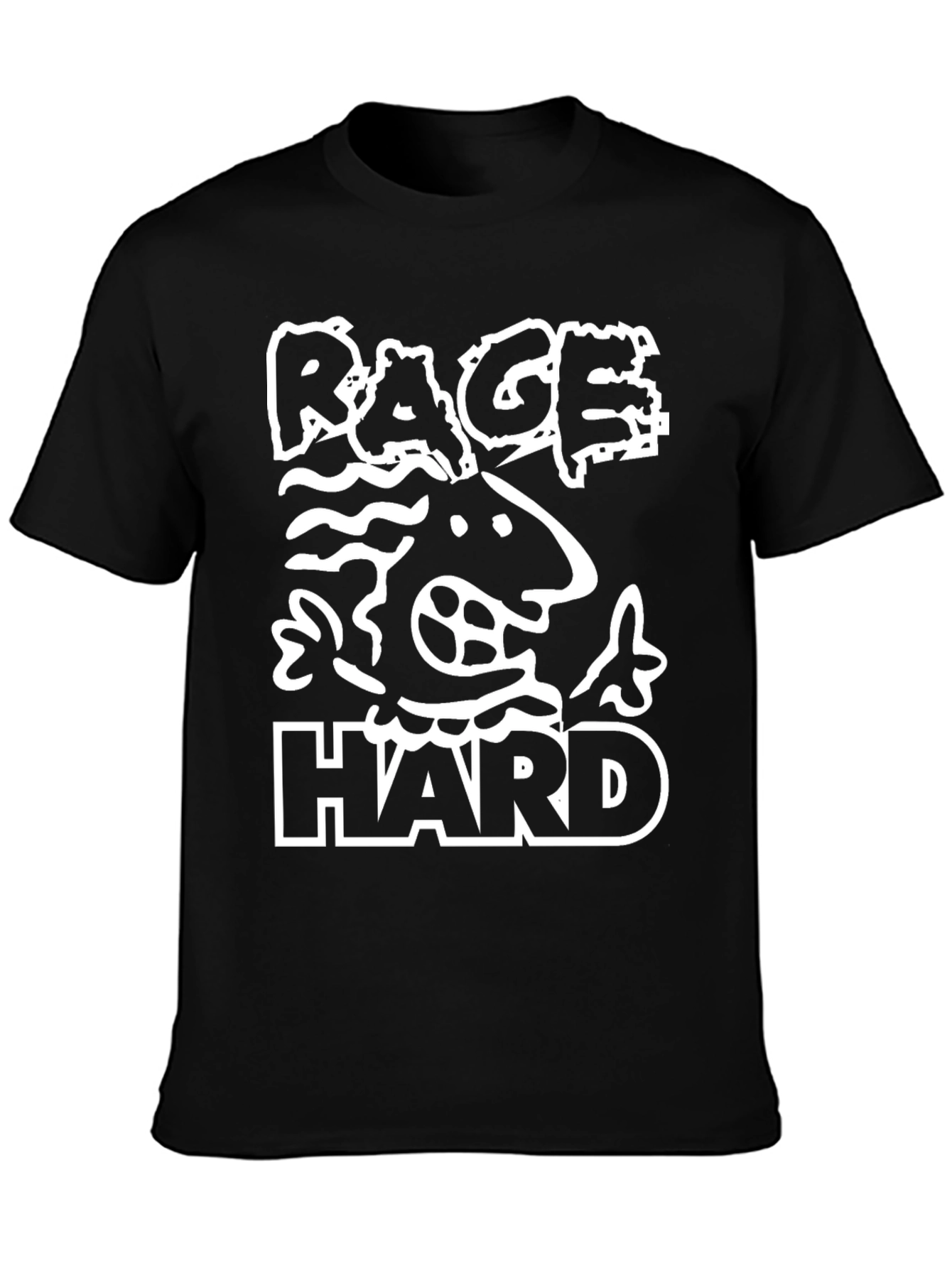 Rage Hard Graphic Print Black T-Shirt