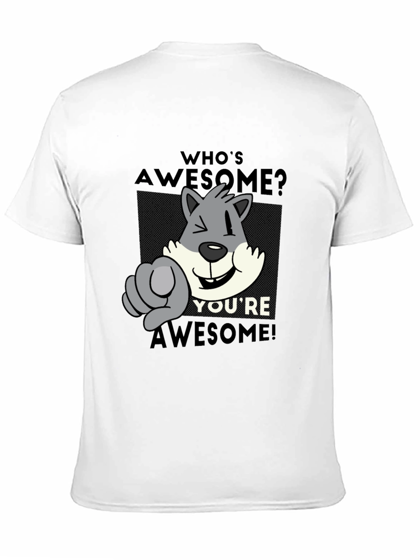 Whos Awesome? Graphic Print Crew Neck T-Shirt