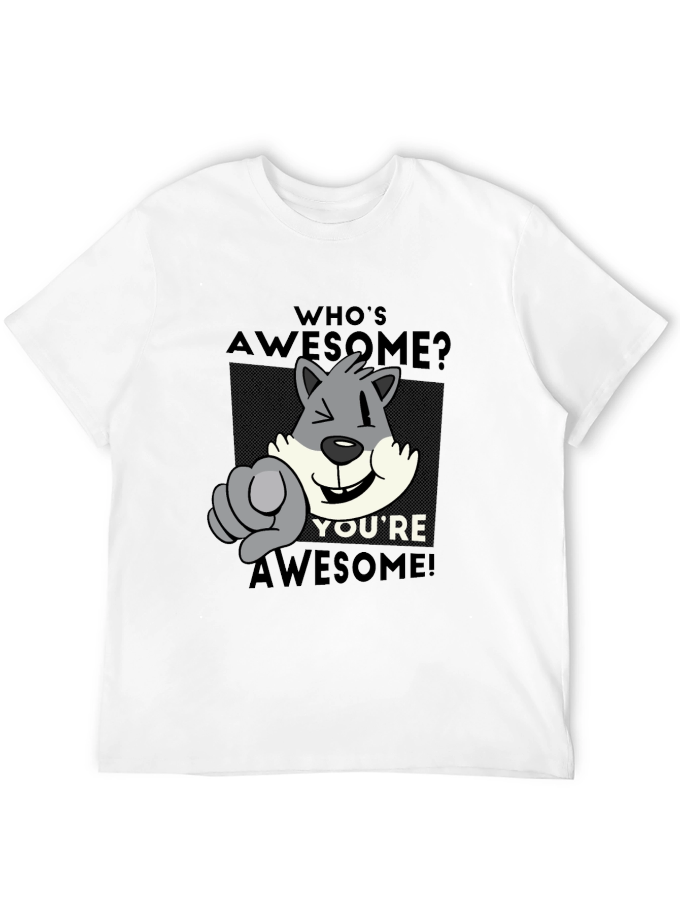 Whos Awesome? Graphic Print Crew Neck T-Shirt