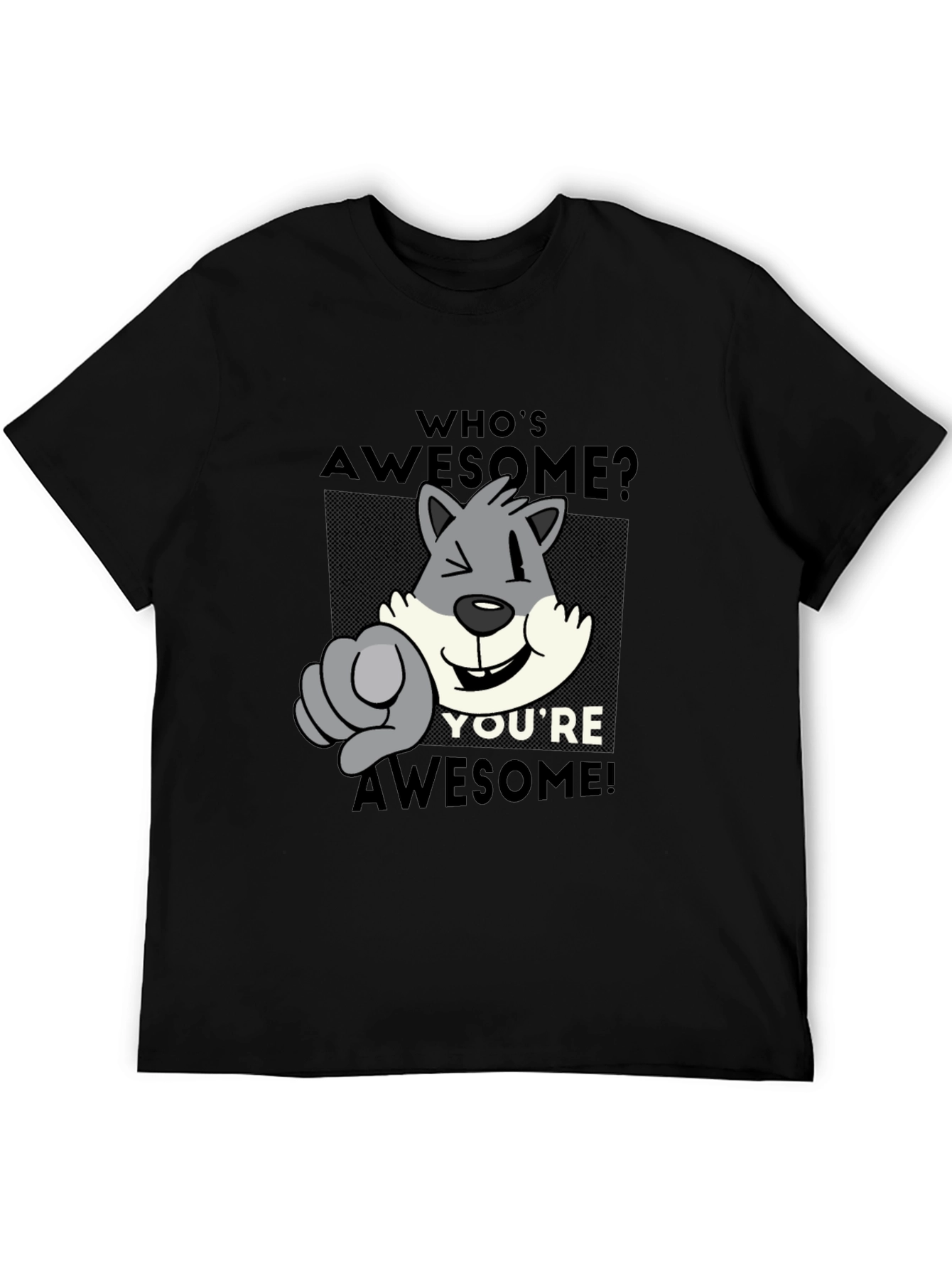 Whos Awesome? Graphic Print Crew Neck T-Shirt