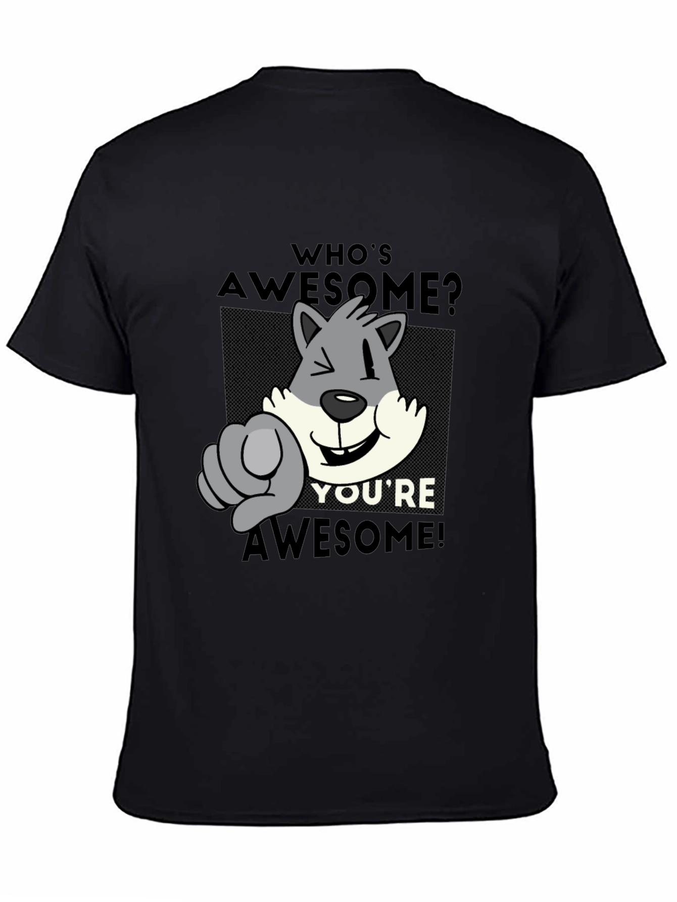 Whos Awesome? Graphic Print Crew Neck T-Shirt