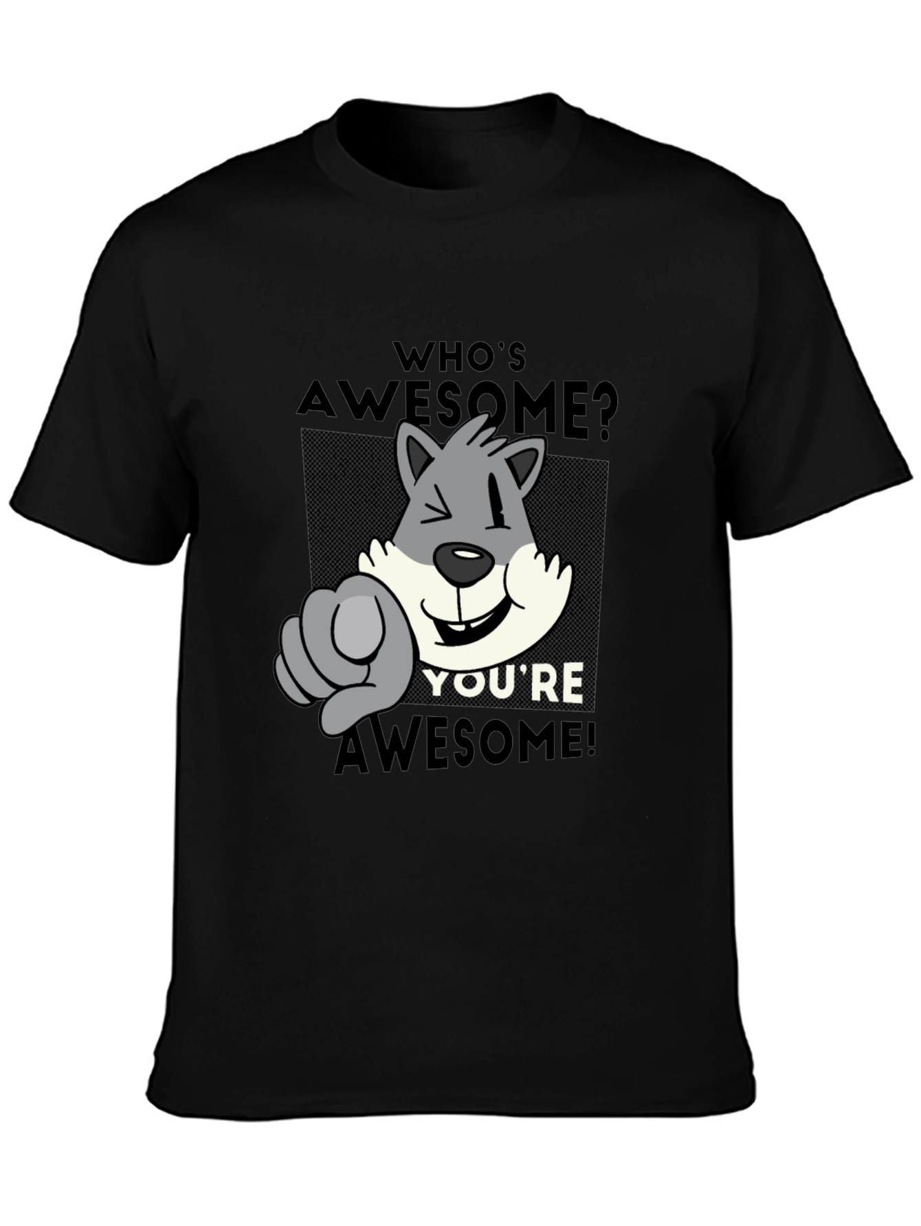 Whos Awesome? Graphic Print Crew Neck T-Shirt