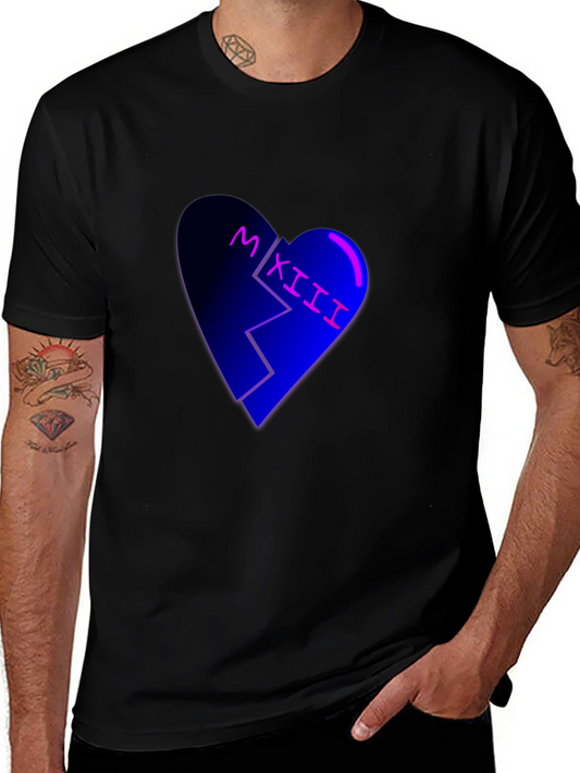 Broken Heart Roman Numeral Graphic Tee - Black